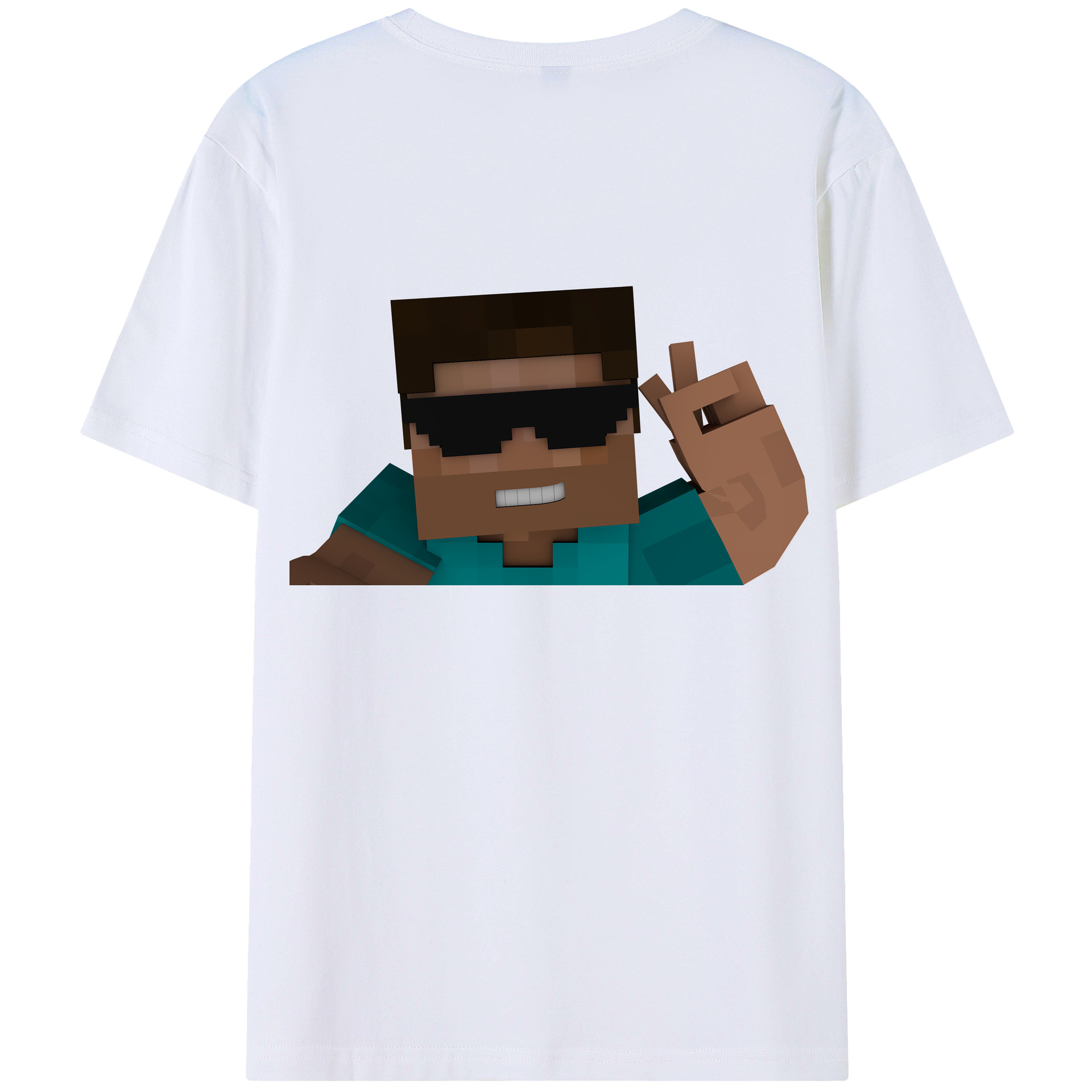 （画像用） マインクラフト ブロックの世界 Minecraft MC Block world 綿100％ メンズ半袖Tシャツ（バックプリント） 通気性