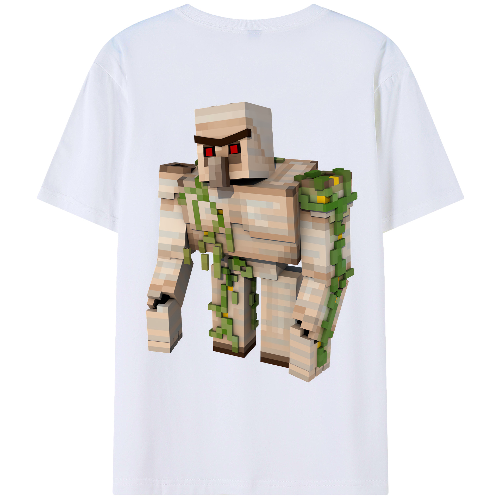 （画像用） マインクラフト ブロックの世界 Minecraft MC Block world 綿100％ メンズ半袖Tシャツ（バックプリント） 通気性