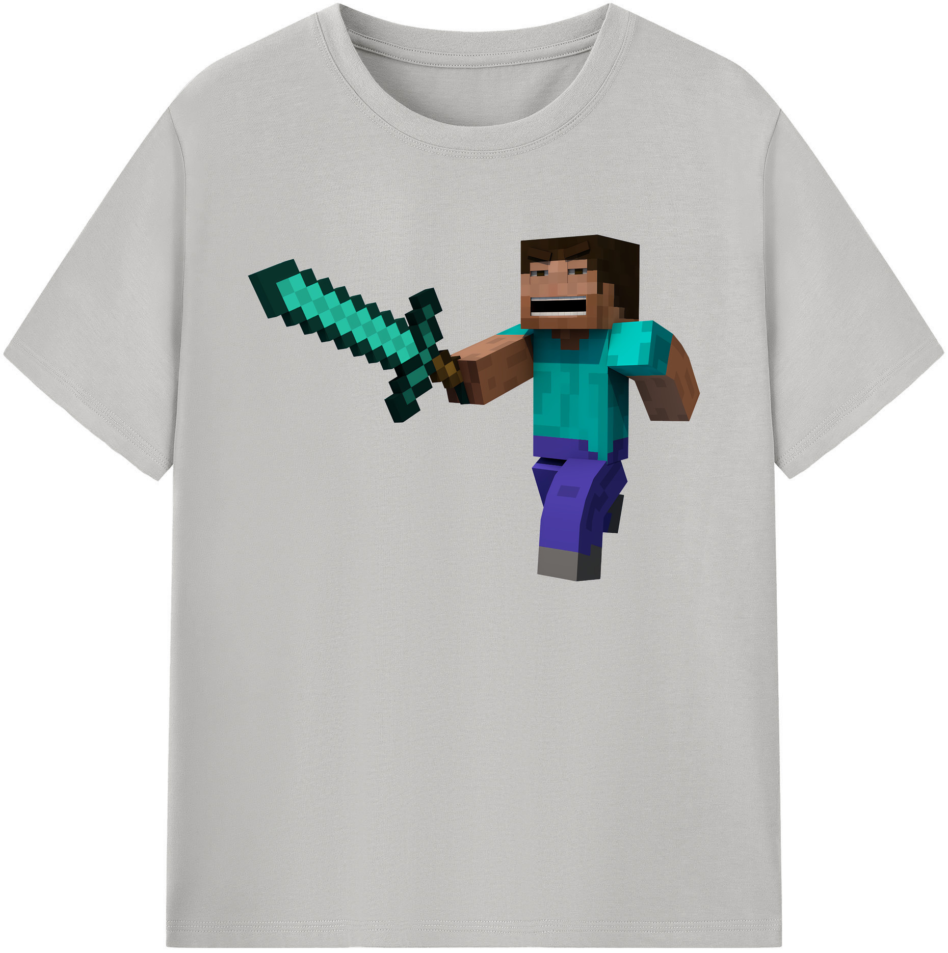 （画像用） マインクラフト ブロックの世界 Minecraft MC Block world 綿100％ メンズ半袖Tシャツ｜肌触りやわらか＆通気性