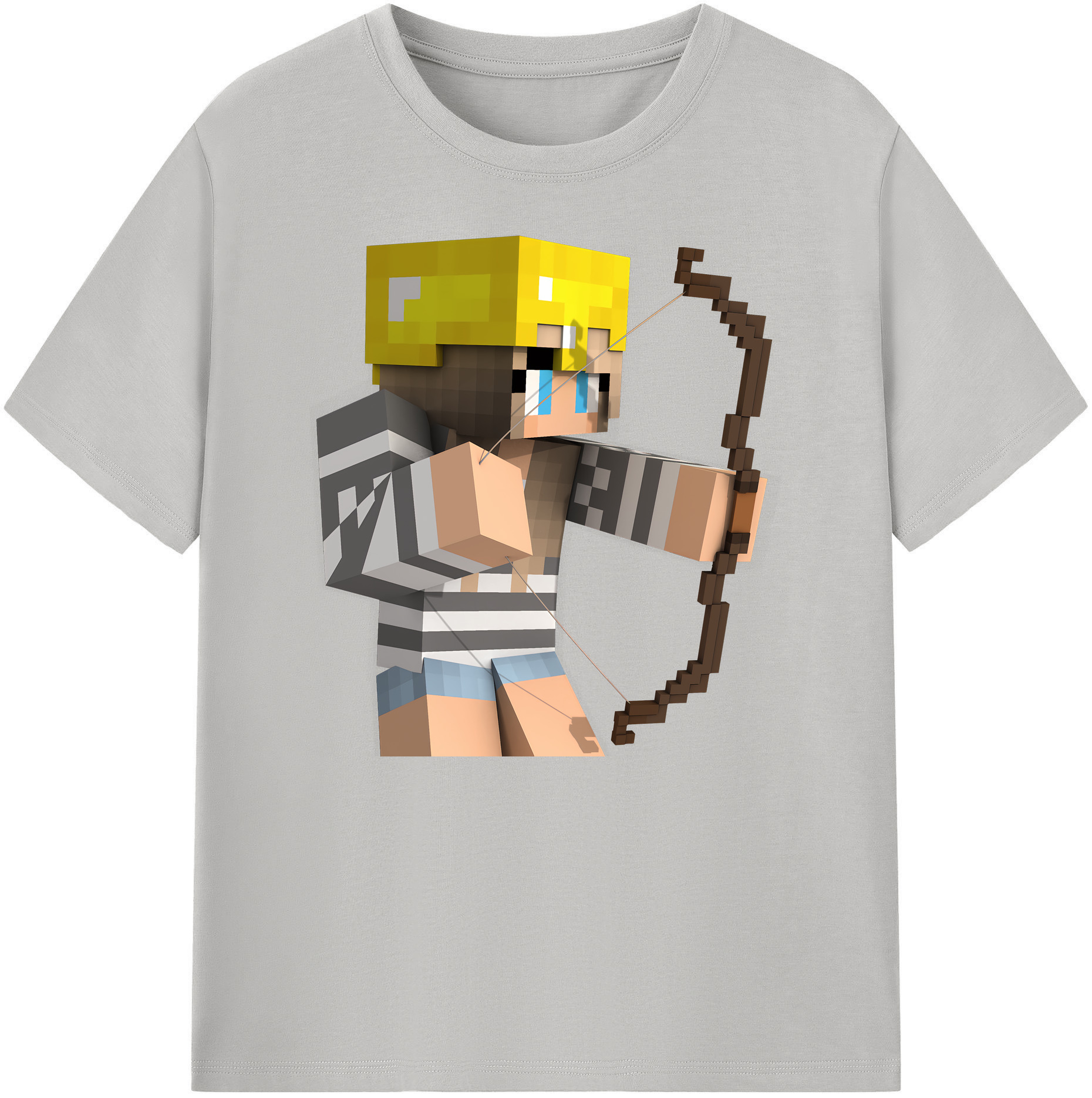 （画像用） マインクラフト ブロックの世界 Minecraft MC Block world 綿100％ メンズ半袖Tシャツ｜肌触りやわらか＆通気性