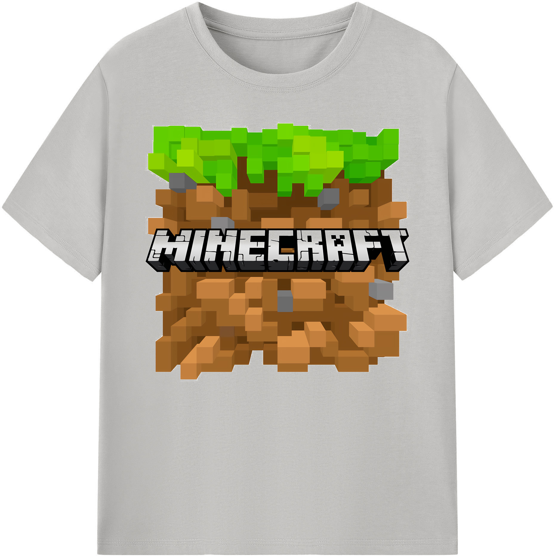 （画像用） マインクラフト ブロックの世界 Minecraft MC Block world 綿100％ メンズ半袖Tシャツ｜肌触りやわらか＆通気性