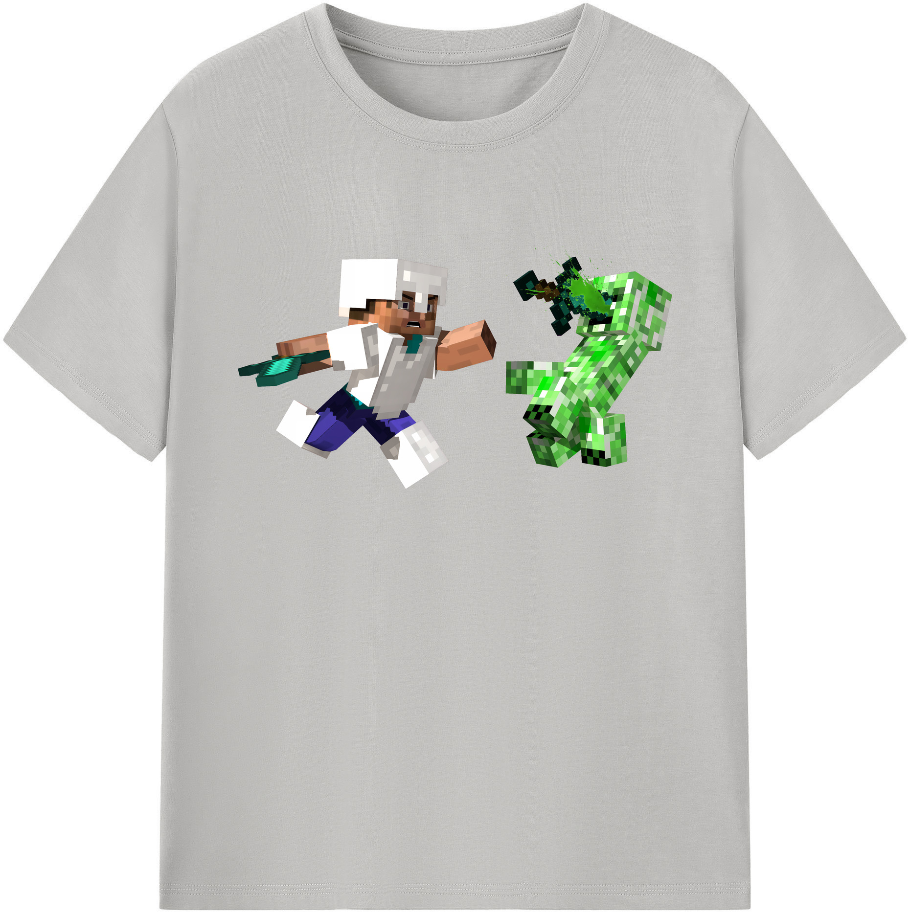 （画像用） マインクラフト ブロックの世界 Minecraft MC Block world 綿100％ メンズ半袖Tシャツ｜肌触りやわらか＆通気性