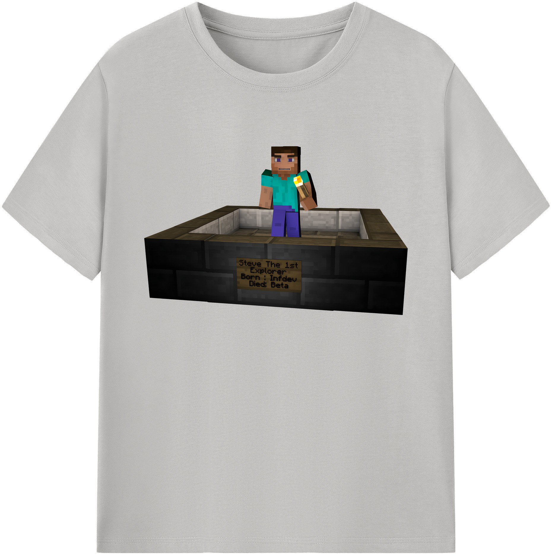 （画像用） マインクラフト ブロックの世界 Minecraft MC Block world 綿100％ メンズ半袖Tシャツ｜肌触りやわらか＆通気性