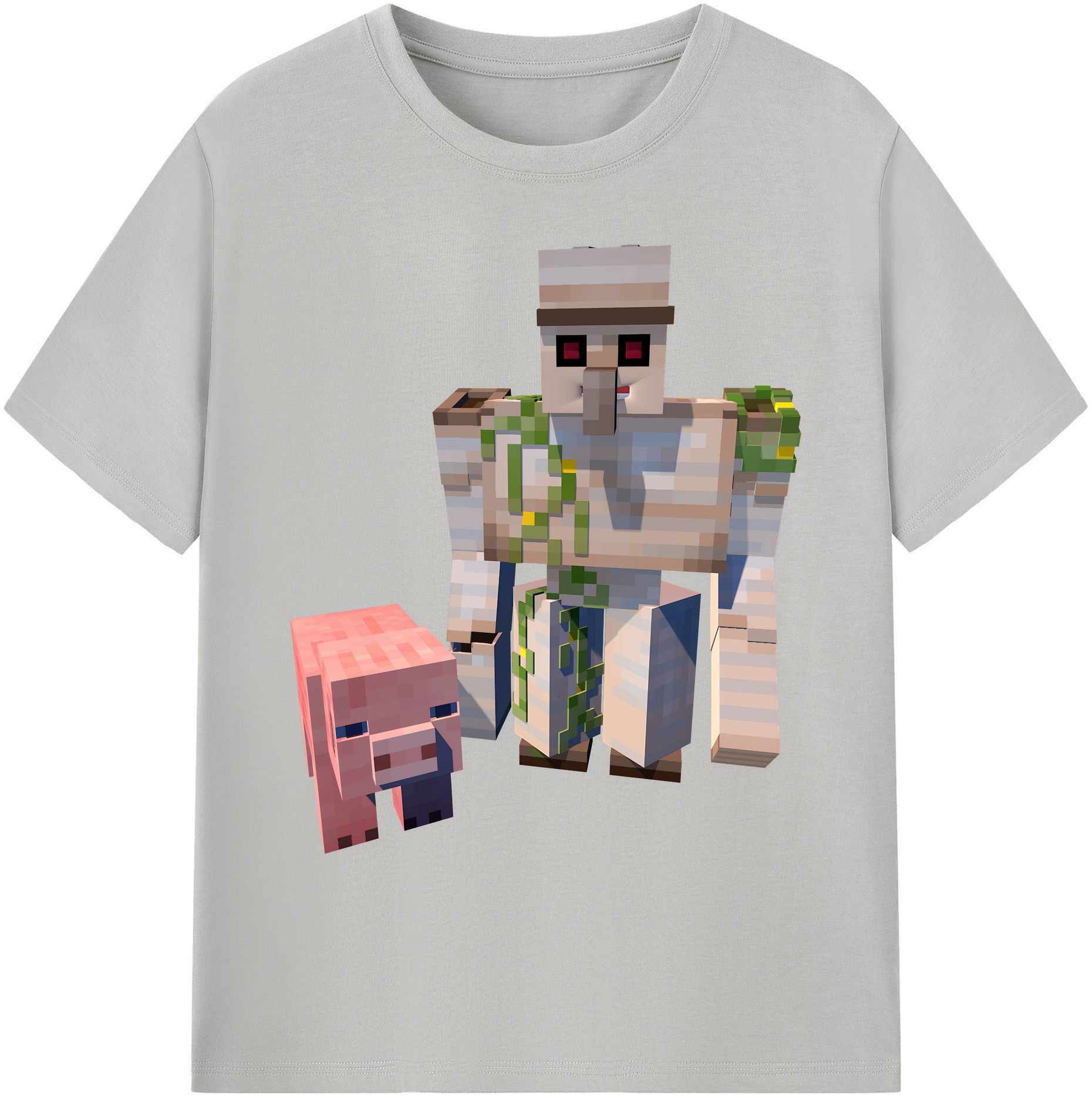 （画像用） マインクラフト ブロックの世界 Minecraft MC Block world 綿100％ メンズ半袖Tシャツ｜肌触りやわらか＆通気性