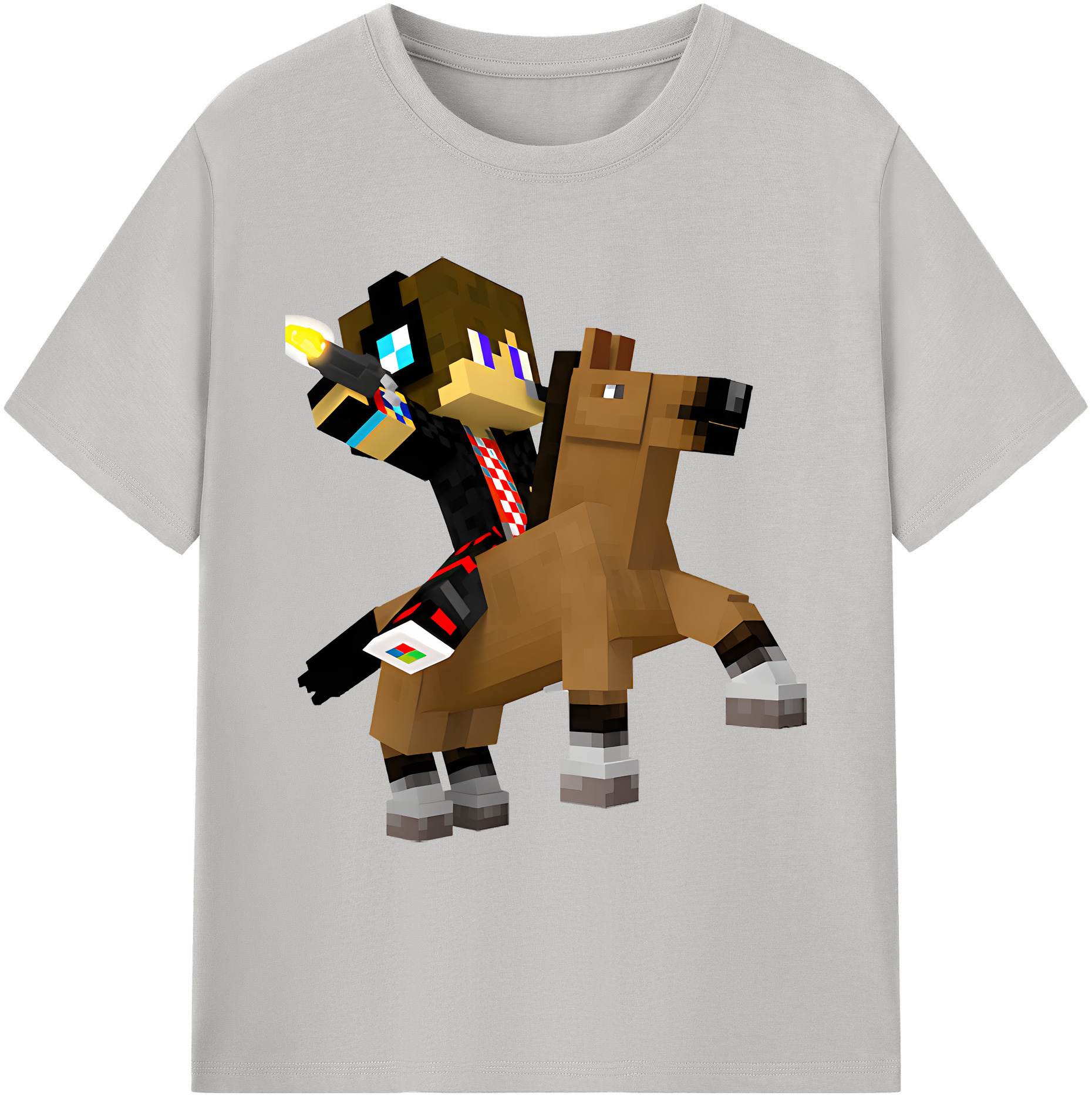 （画像用） マインクラフト ブロックの世界 Minecraft MC Block world 綿100％ メンズ半袖Tシャツ｜肌触りやわらか＆通気性