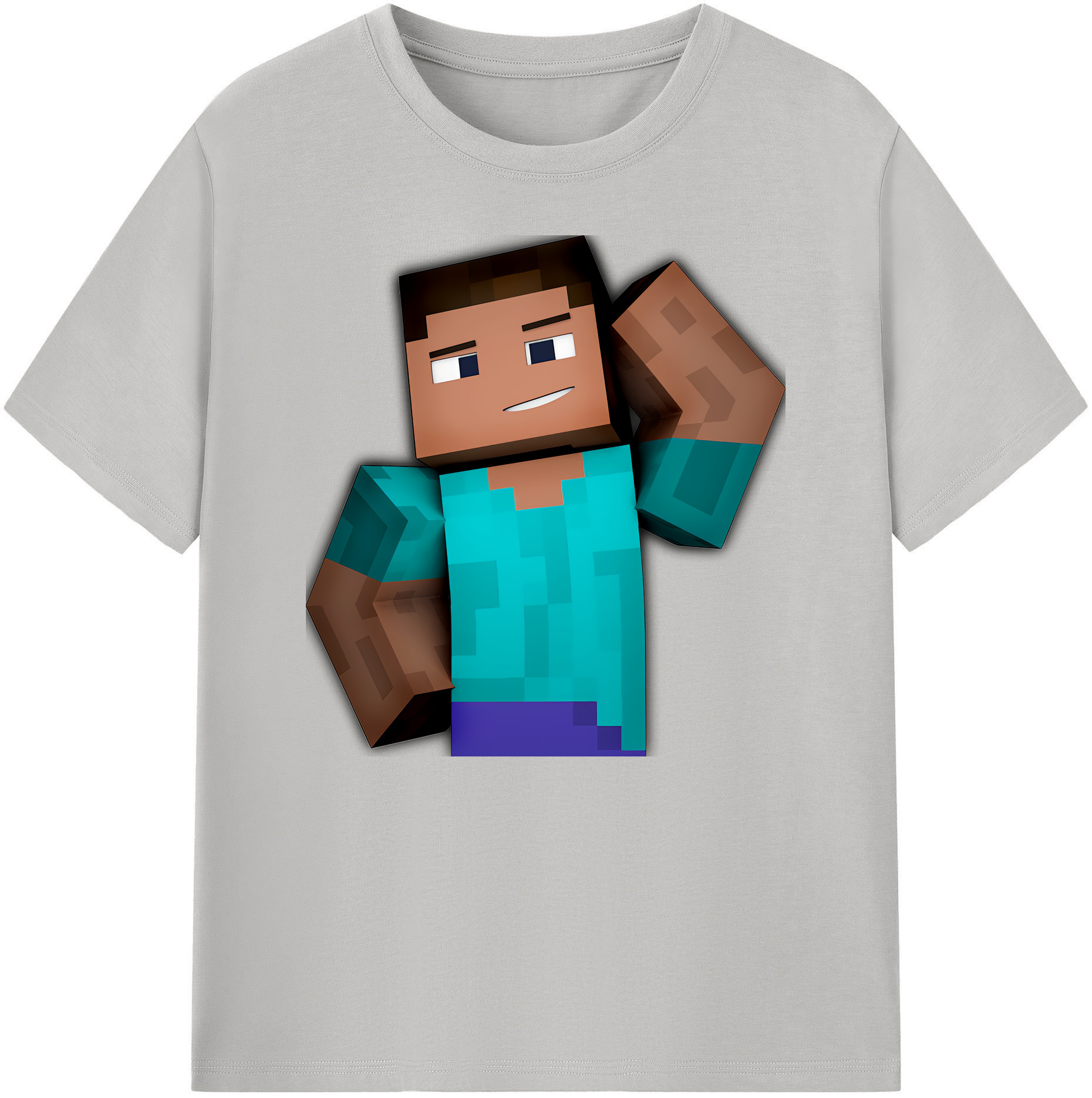 （画像用） マインクラフト ブロックの世界 Minecraft MC Block world 綿100％ メンズ半袖Tシャツ｜肌触りやわらか＆通気性