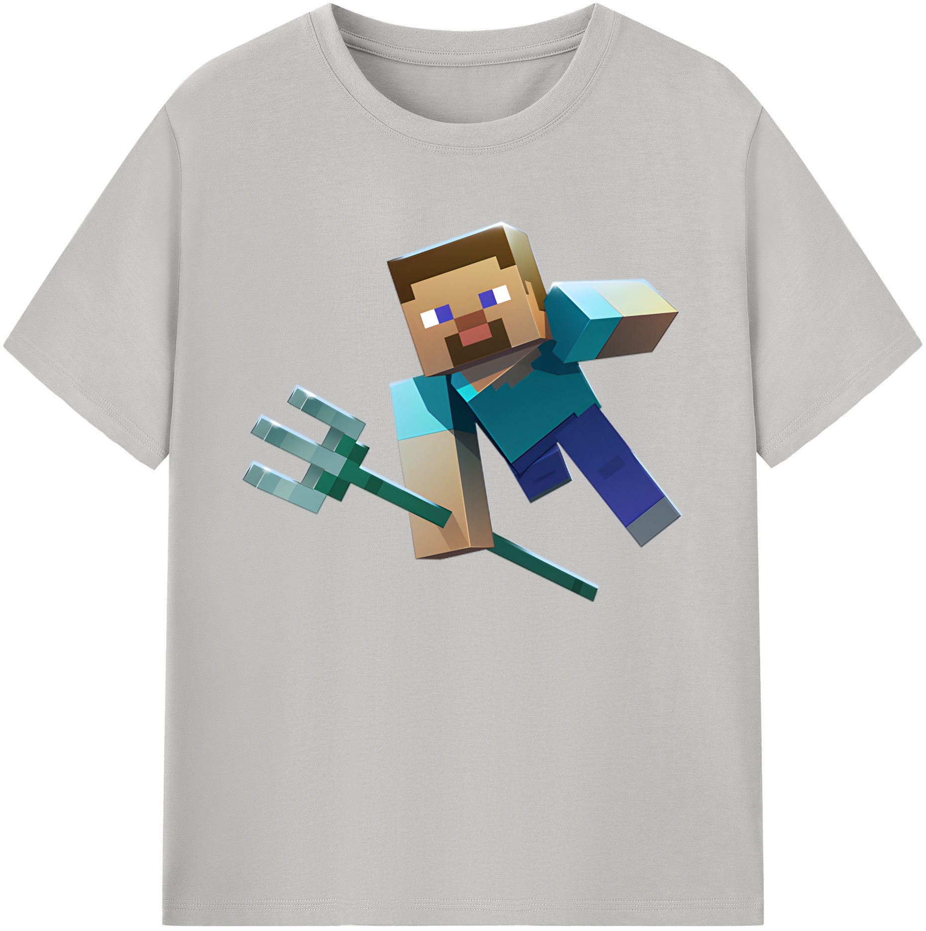 （画像用） マインクラフト ブロックの世界 Minecraft MC Block world 綿100％ メンズ半袖Tシャツ｜肌触りやわらか＆通気性
