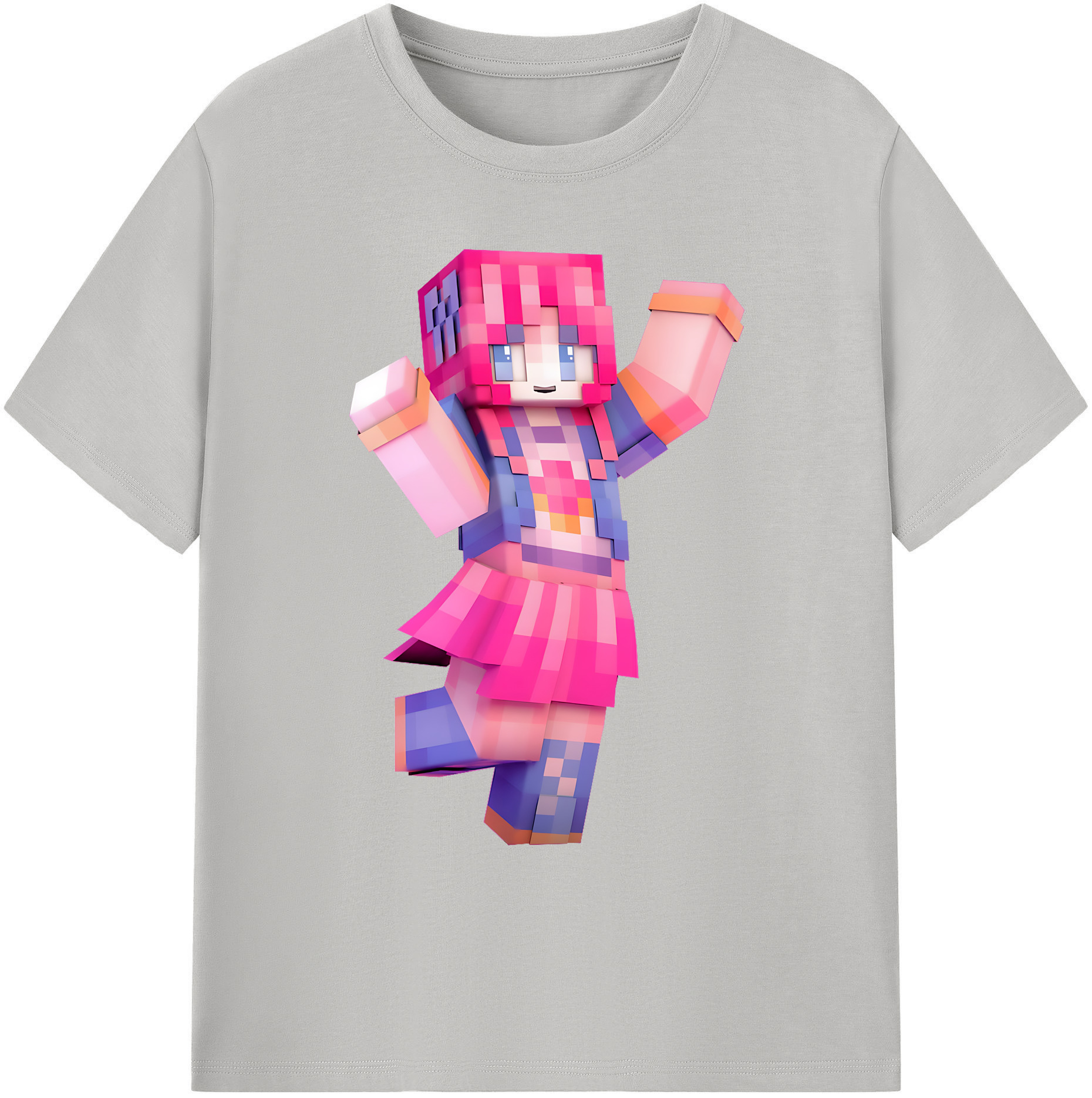 （画像用） マインクラフト ブロックの世界 Minecraft MC Block world 綿100％ メンズ半袖Tシャツ｜肌触りやわらか＆通気性