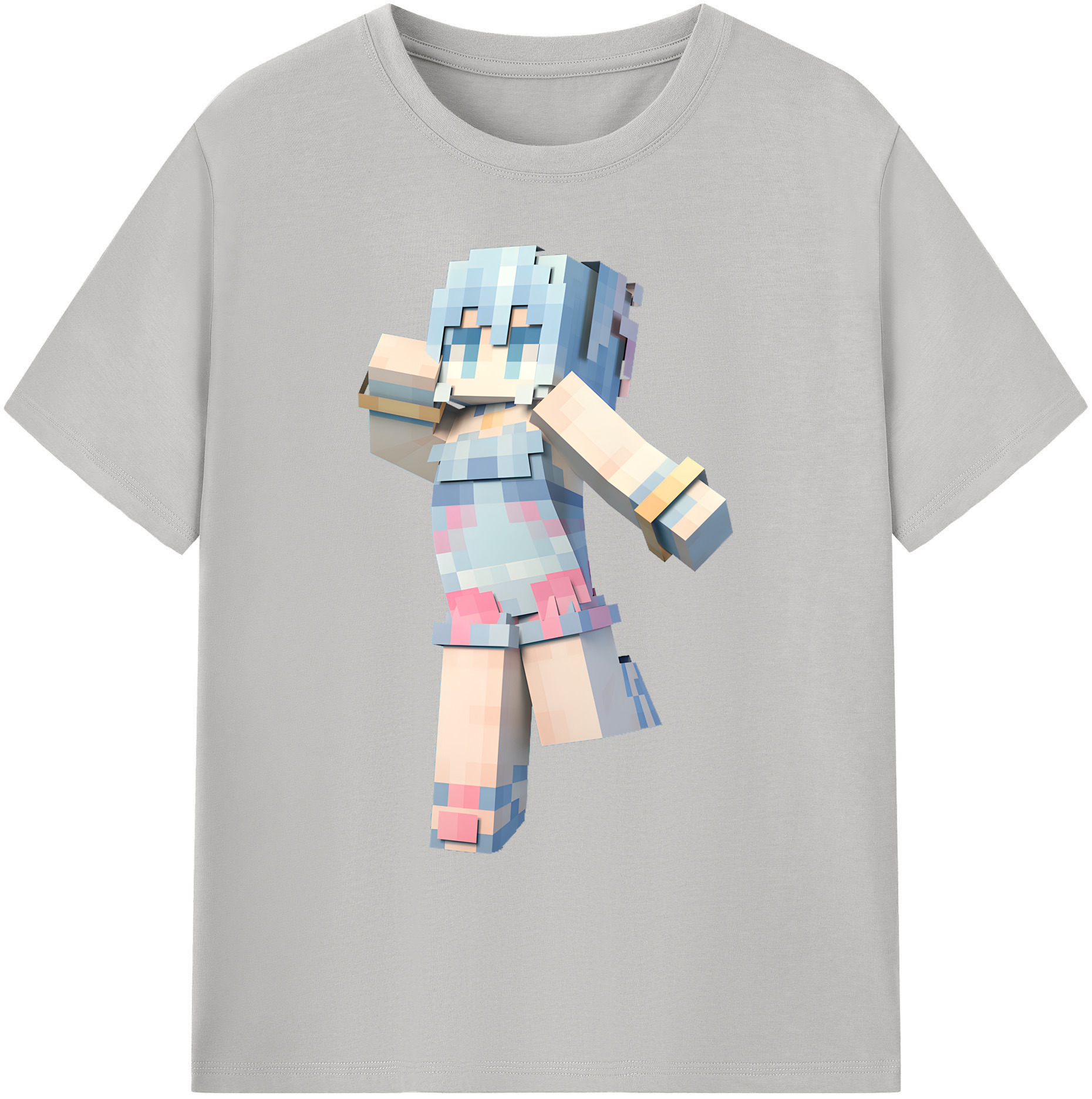 （画像用） マインクラフト ブロックの世界 Minecraft MC Block world 綿100％ メンズ半袖Tシャツ｜肌触りやわらか＆通気性