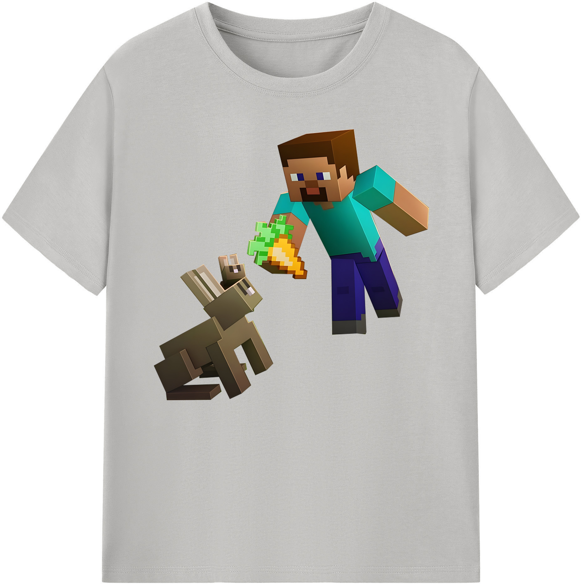 （画像用） マインクラフト ブロックの世界 Minecraft MC Block world 綿100％ メンズ半袖Tシャツ｜肌触りやわらか＆通気性
