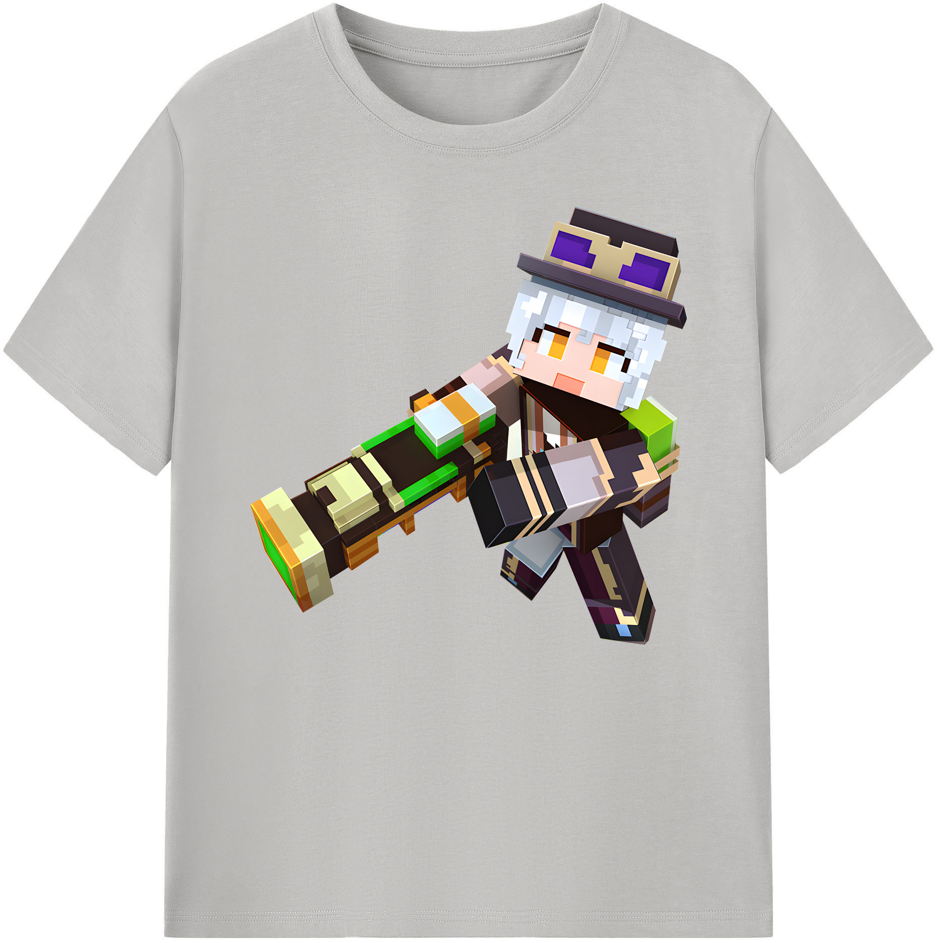 （画像用） マインクラフト ブロックの世界 Minecraft MC Block world 綿100％ メンズ半袖Tシャツ｜肌触りやわらか＆通気性