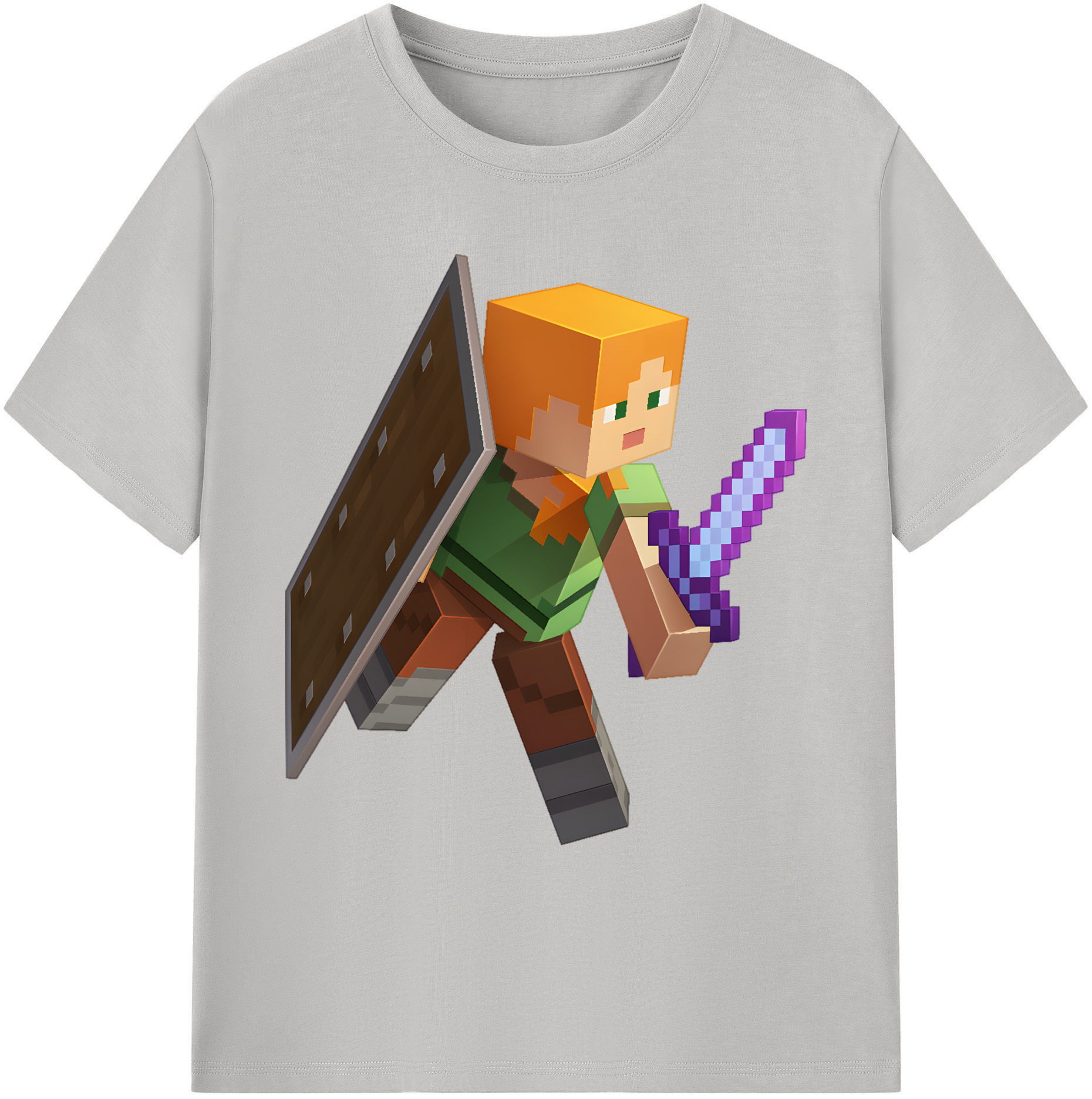 （画像用） マインクラフト ブロックの世界 Minecraft MC Block world 綿100％ メンズ半袖Tシャツ｜肌触りやわらか＆通気性