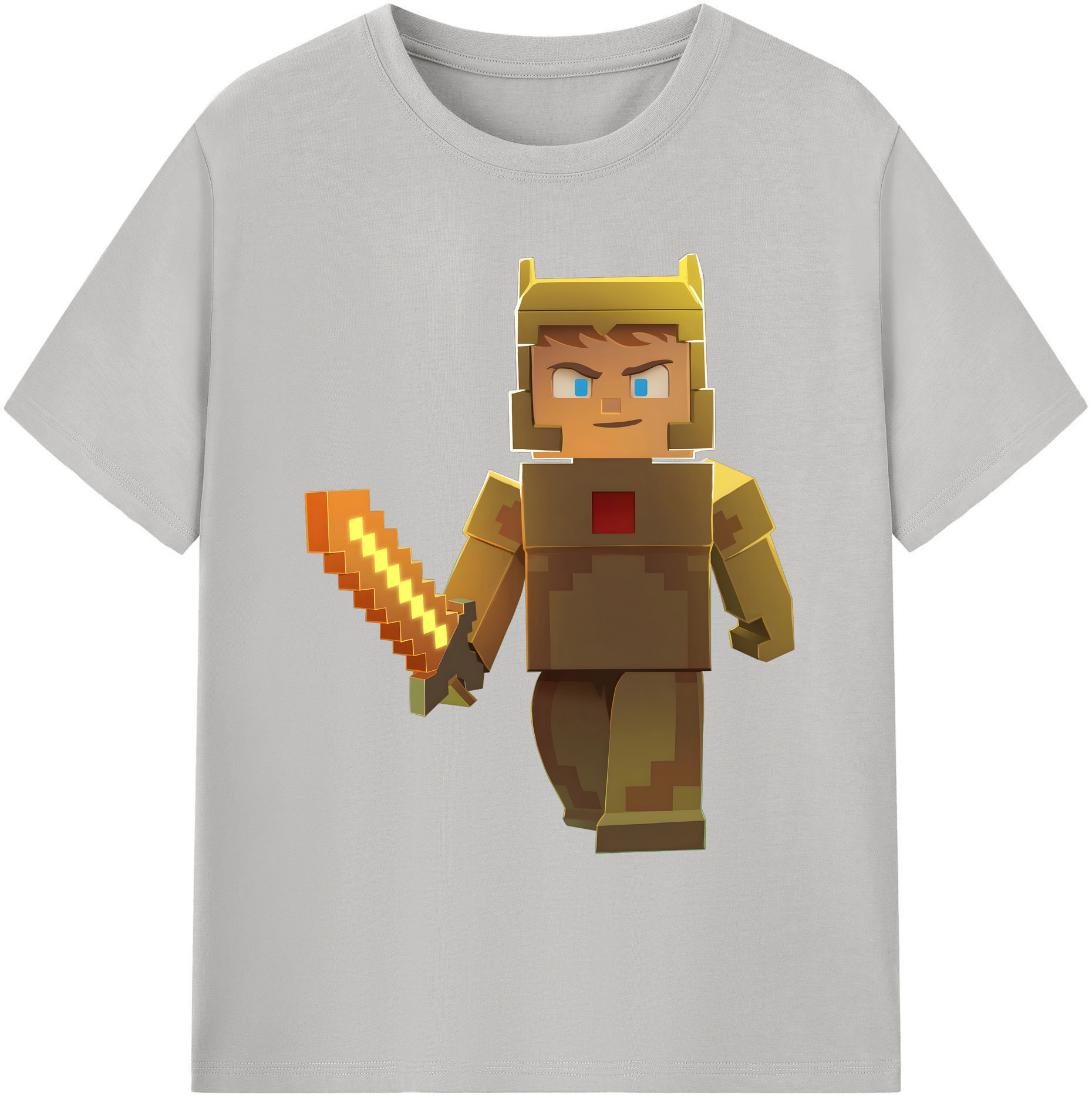 （画像用） マインクラフト ブロックの世界 Minecraft MC Block world 綿100％ メンズ半袖Tシャツ｜肌触りやわらか＆通気性