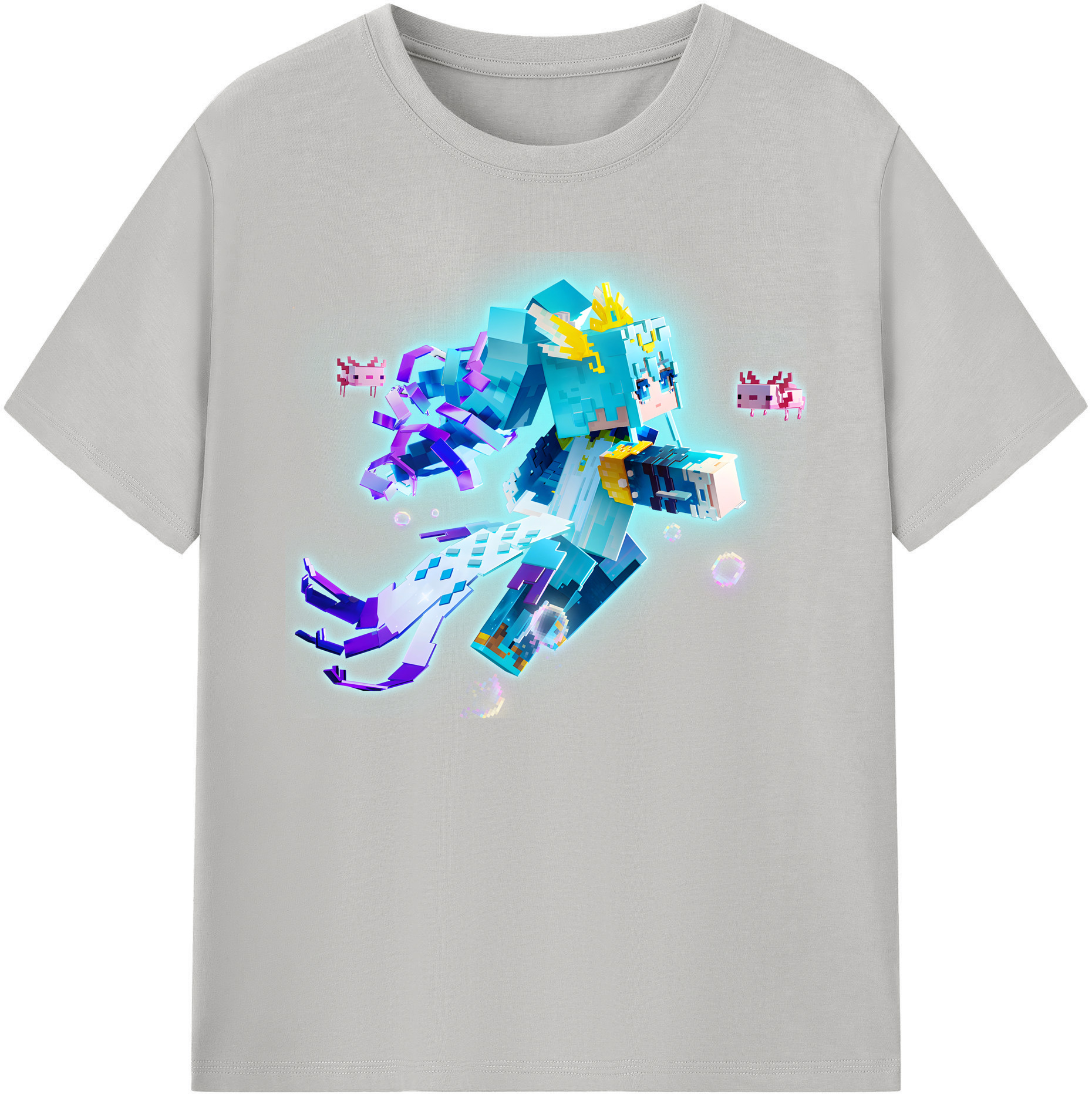 （画像用） マインクラフト ブロックの世界 Minecraft MC Block world 綿100％ メンズ半袖Tシャツ｜肌触りやわらか＆通気性