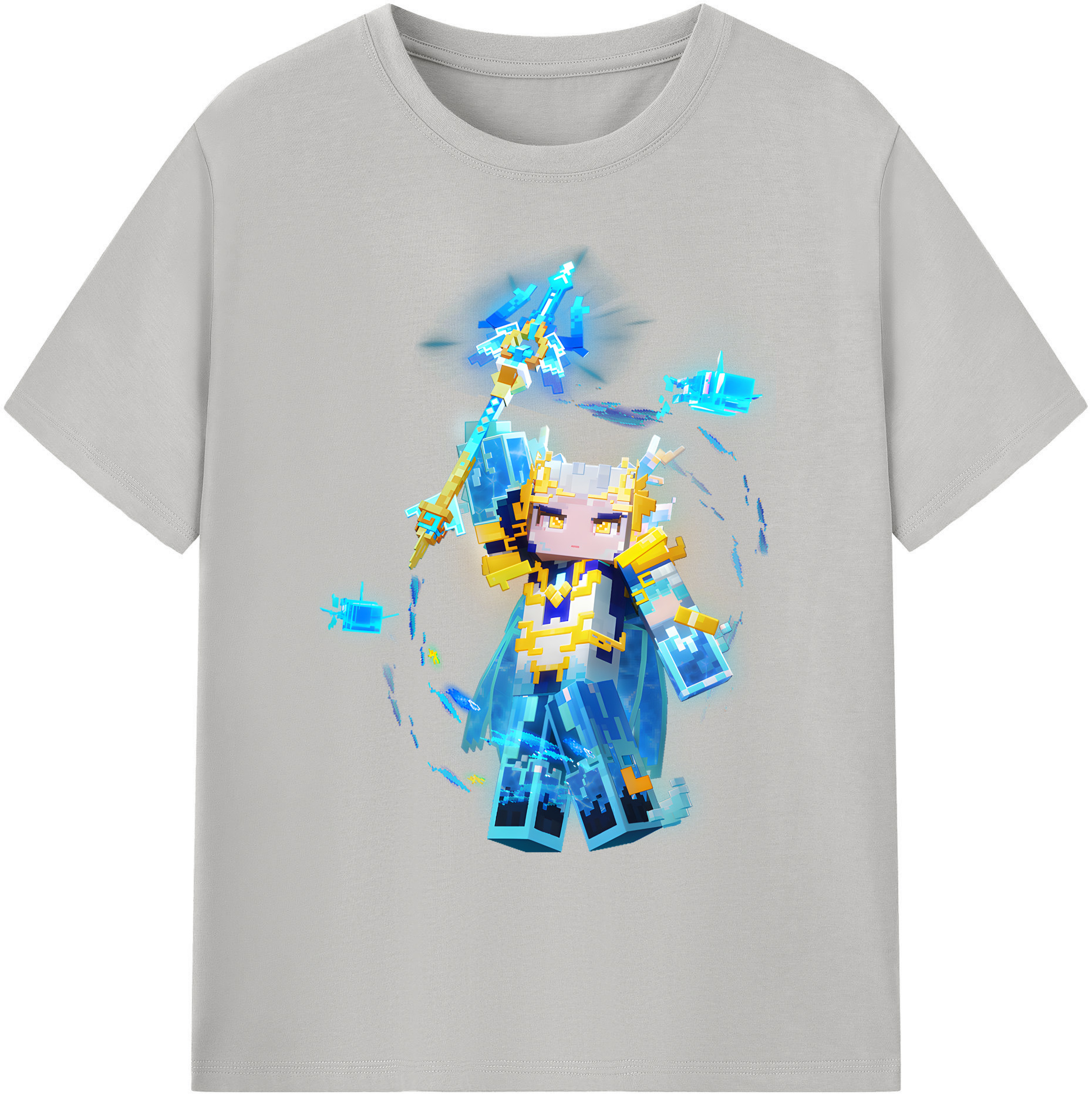 （画像用） マインクラフト ブロックの世界 Minecraft MC Block world 綿100％ メンズ半袖Tシャツ｜肌触りやわらか＆通気性