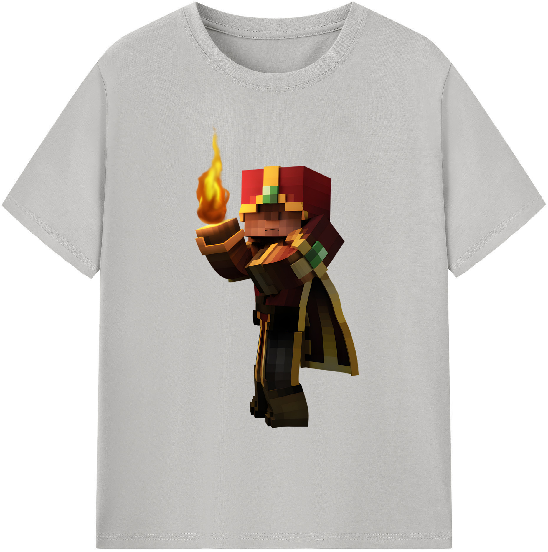（画像用） マインクラフト ブロックの世界 Minecraft MC Block world 綿100％ メンズ半袖Tシャツ｜肌触りやわらか＆通気性