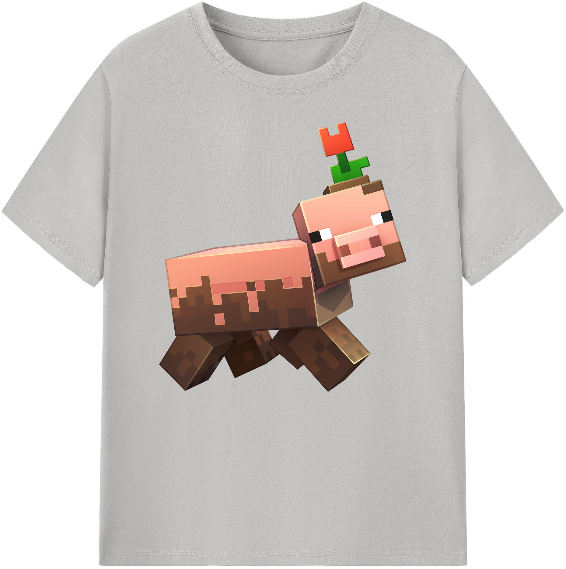 （画像用） マインクラフト ブロックの世界 Minecraft MC Block world 綿100％ メンズ半袖Tシャツ｜肌触りやわらか＆通気性