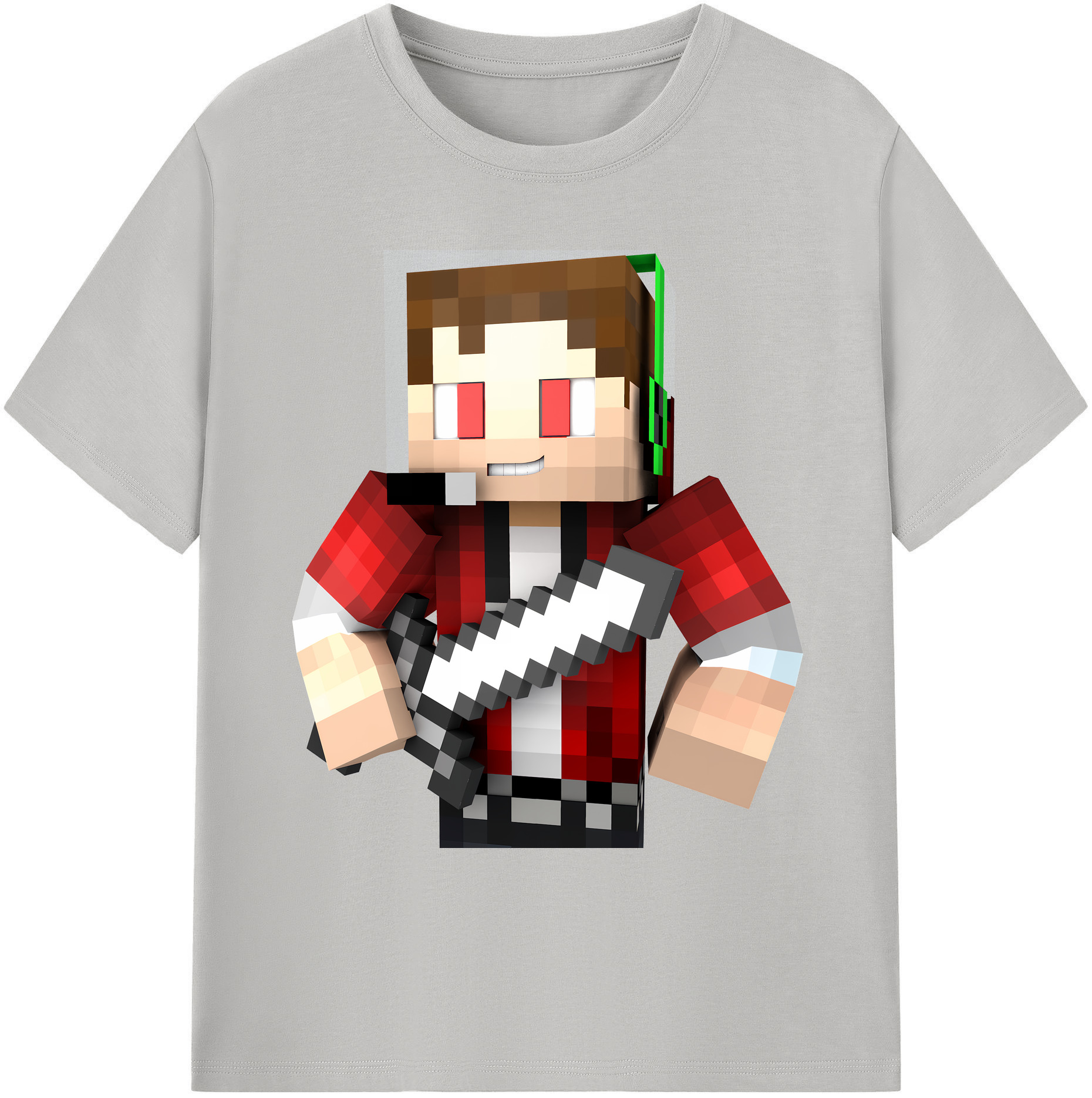 （画像用） マインクラフト ブロックの世界 Minecraft MC Block world 綿100％ メンズ半袖Tシャツ｜肌触りやわらか＆通気性