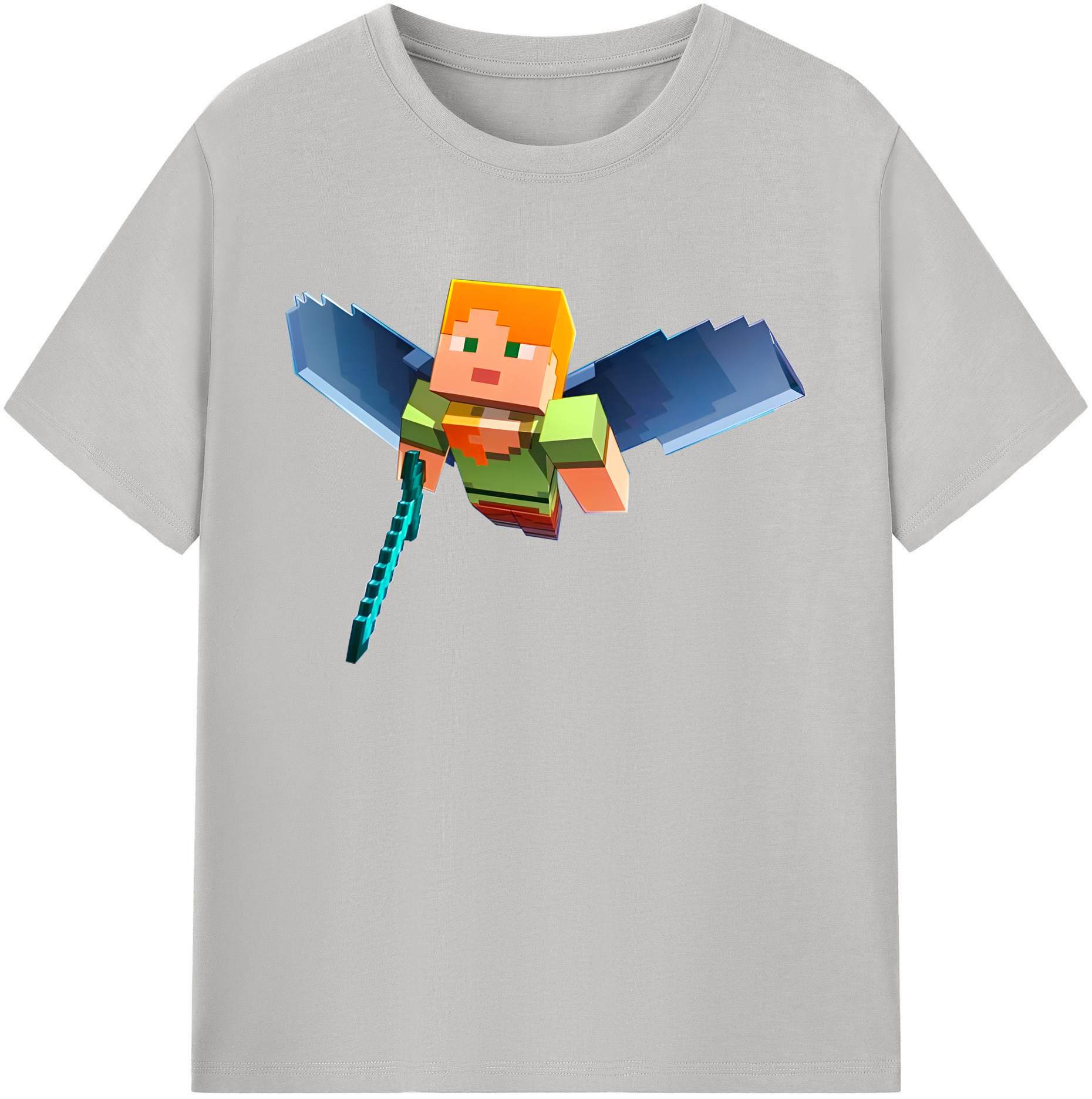 （画像用） マインクラフト ブロックの世界 Minecraft MC Block world 綿100％ メンズ半袖Tシャツ｜肌触りやわらか＆通気性