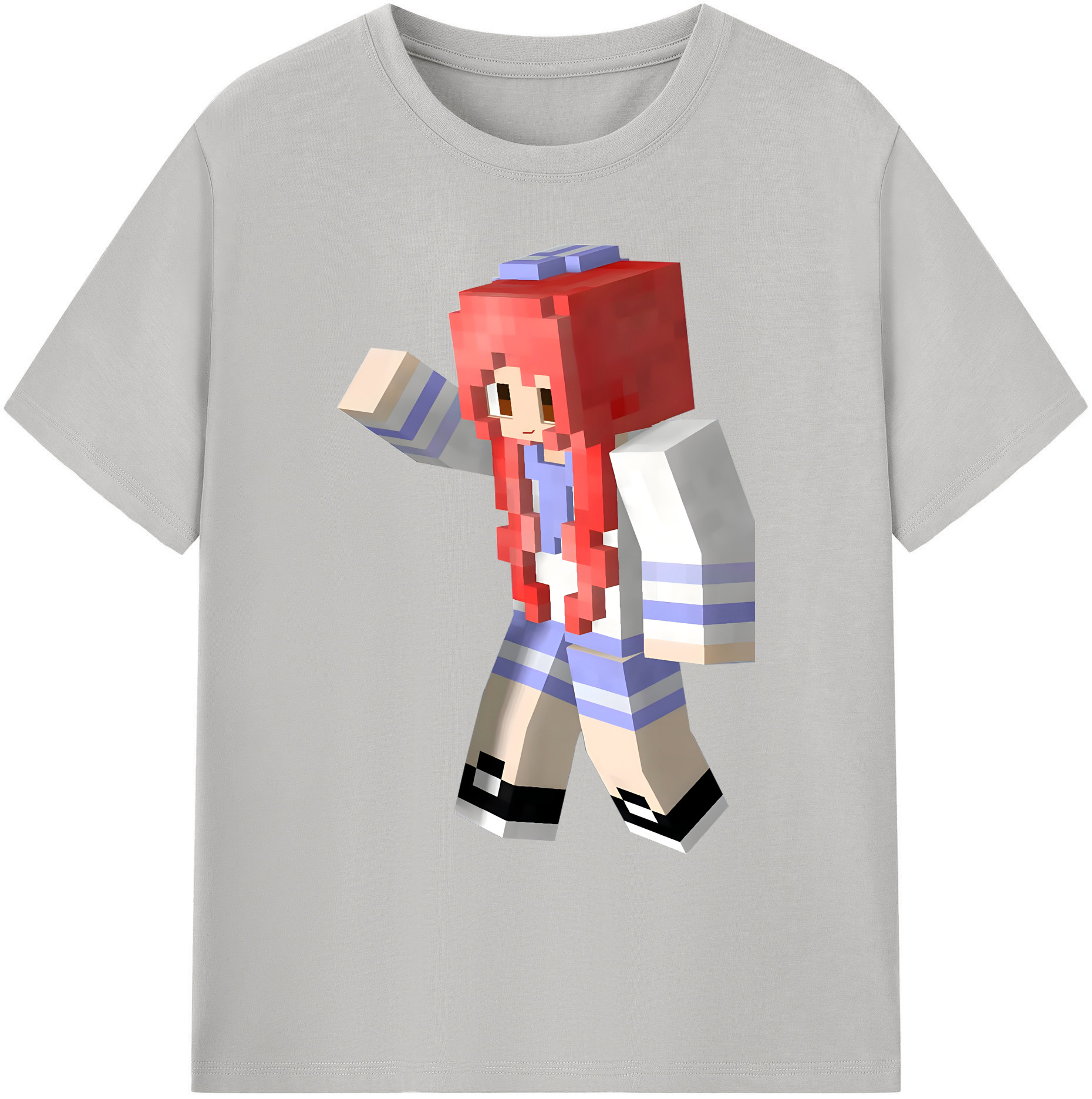 （画像用） マインクラフト ブロックの世界 Minecraft MC Block world 綿100％ メンズ半袖Tシャツ｜肌触りやわらか＆通気性