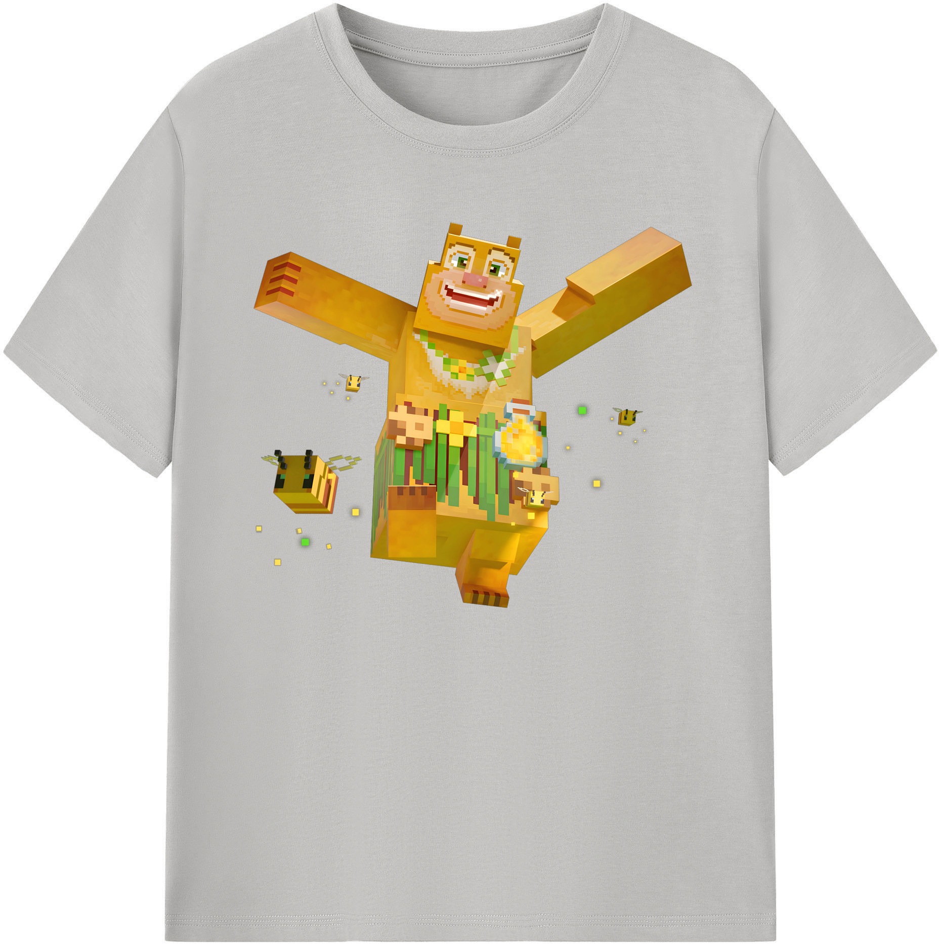 （画像用） マインクラフト ブロックの世界 Minecraft MC Block world 綿100％ メンズ半袖Tシャツ｜肌触りやわらか＆通気性