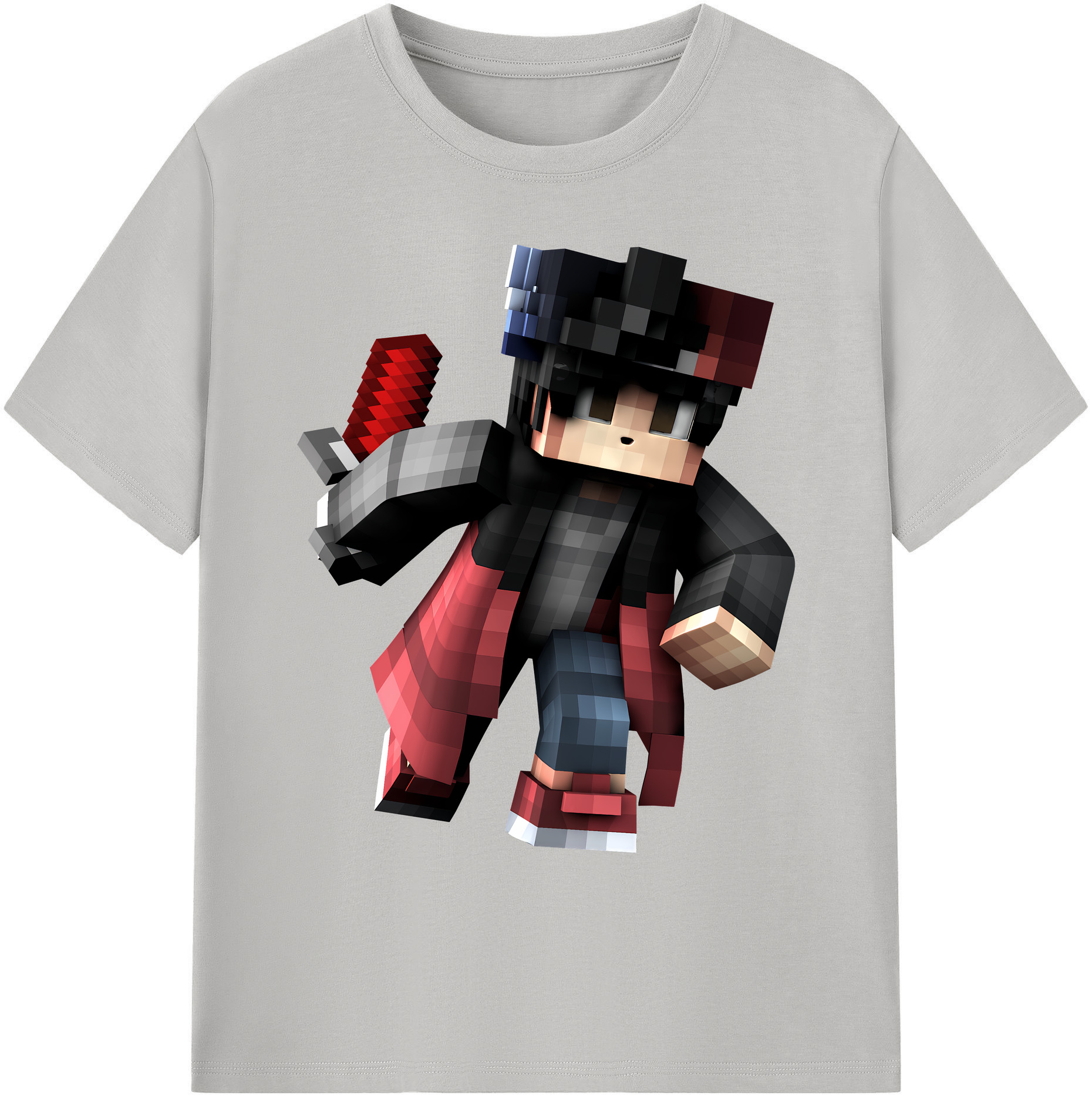（画像用） マインクラフト ブロックの世界 Minecraft MC Block world 綿100％ メンズ半袖Tシャツ｜肌触りやわらか＆通気性