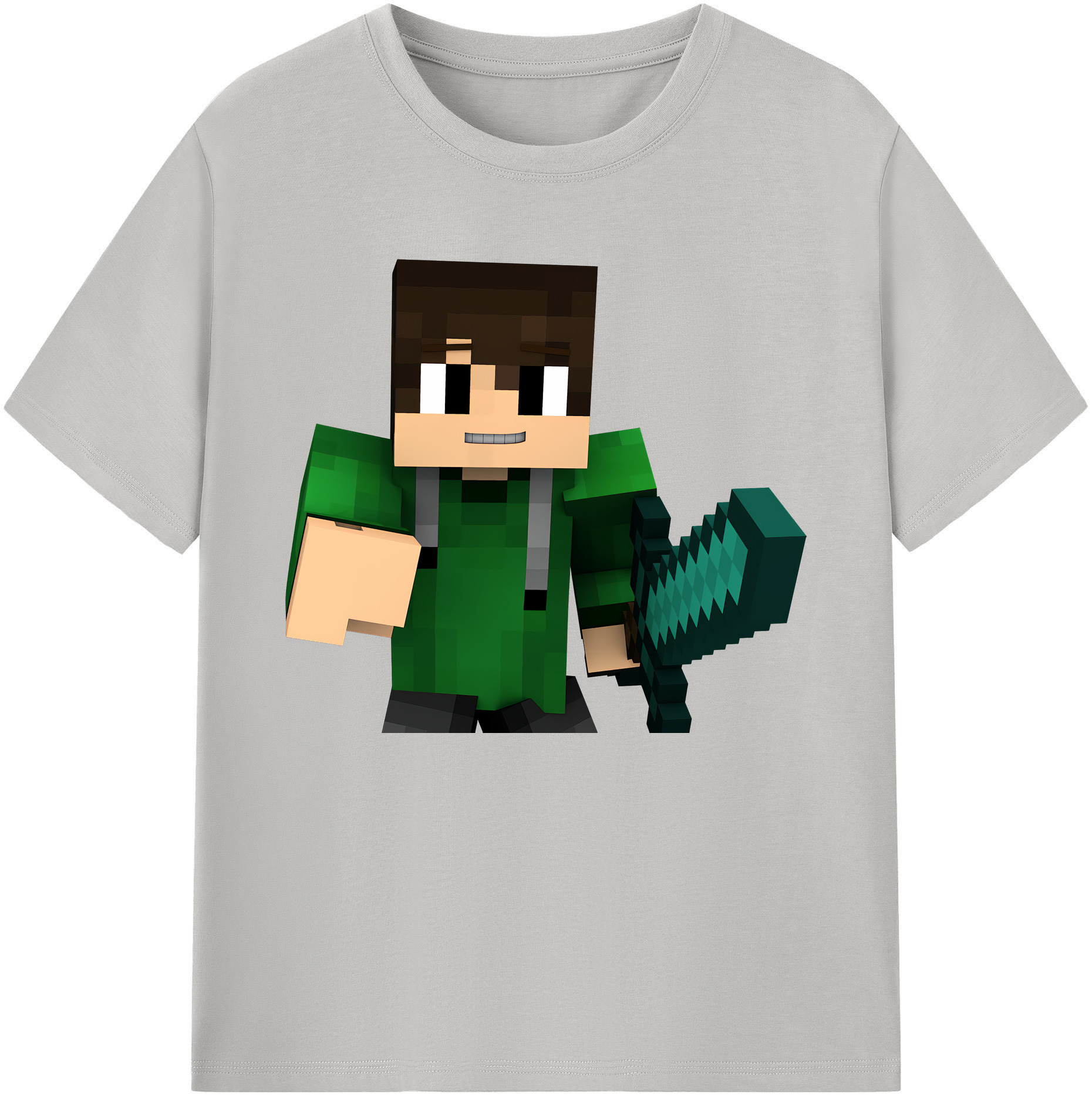 （画像用） マインクラフト ブロックの世界 Minecraft MC Block world 綿100％ メンズ半袖Tシャツ｜肌触りやわらか＆通気性