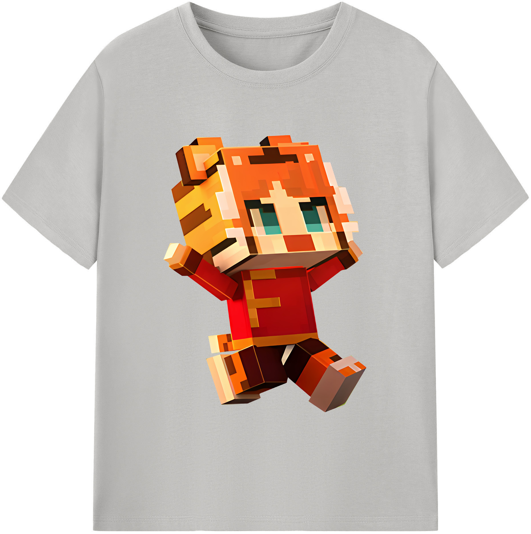 （画像用） マインクラフト ブロックの世界 Minecraft MC Block world 綿100％ メンズ半袖Tシャツ｜肌触りやわらか＆通気性