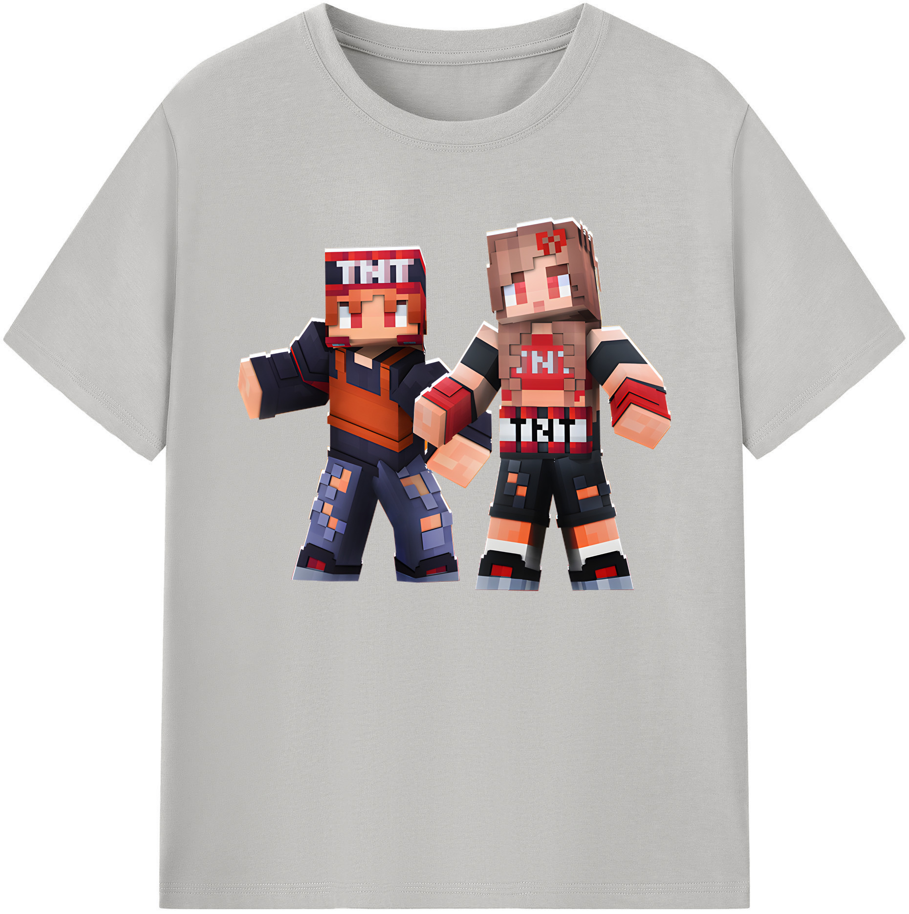 （画像用） マインクラフト ブロックの世界 Minecraft MC Block world 綿100％ メンズ半袖Tシャツ｜肌触りやわらか＆通気性