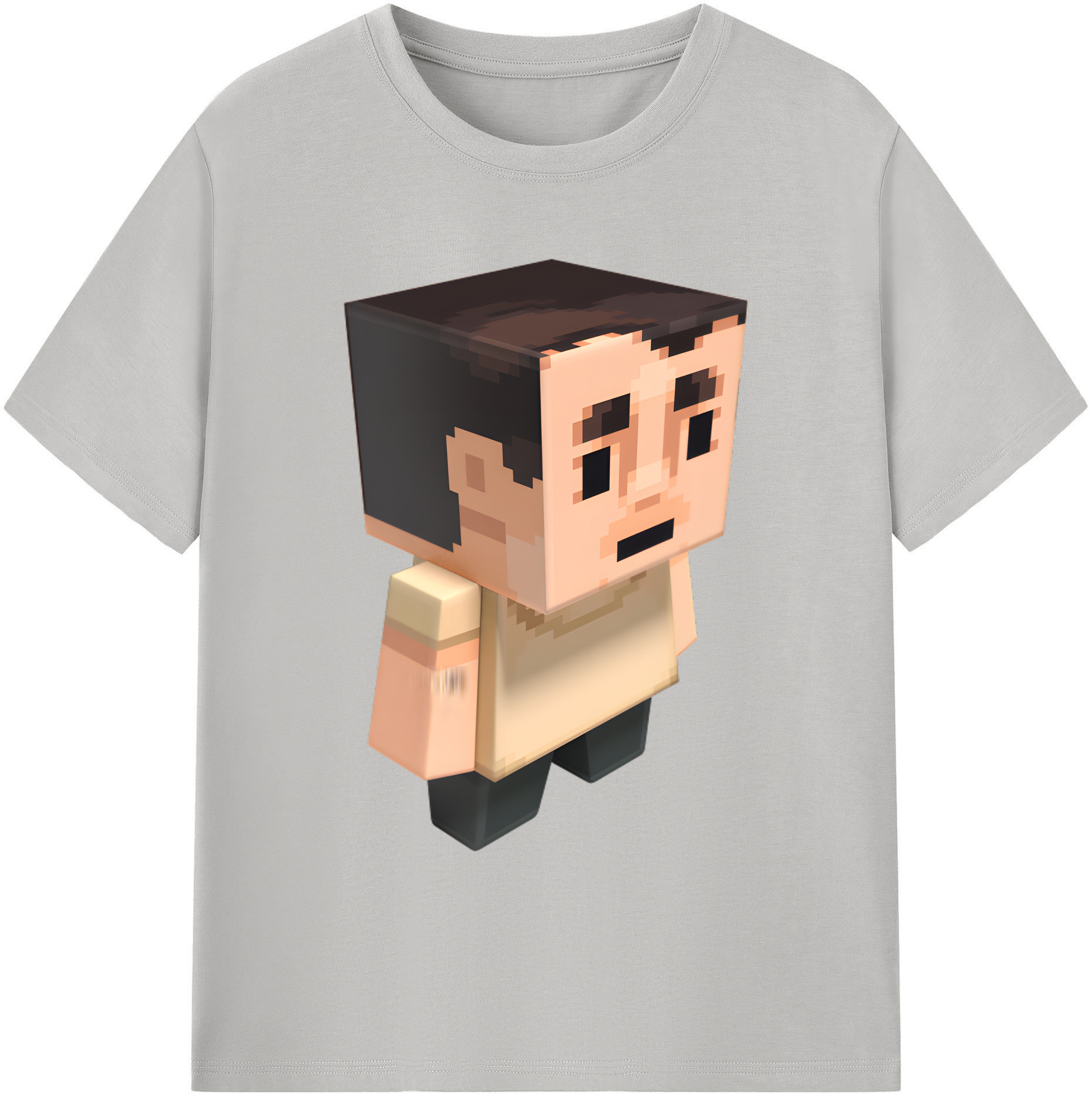 （画像用） マインクラフト ブロックの世界 Minecraft MC Block world 綿100％ メンズ半袖Tシャツ｜肌触りやわらか＆通気性