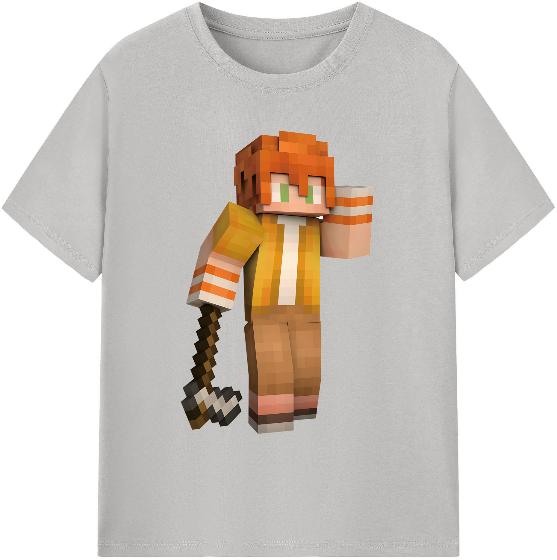 （画像用） マインクラフト ブロックの世界 Minecraft MC Block world 綿100％ メンズ半袖Tシャツ｜肌触りやわらか＆通気性