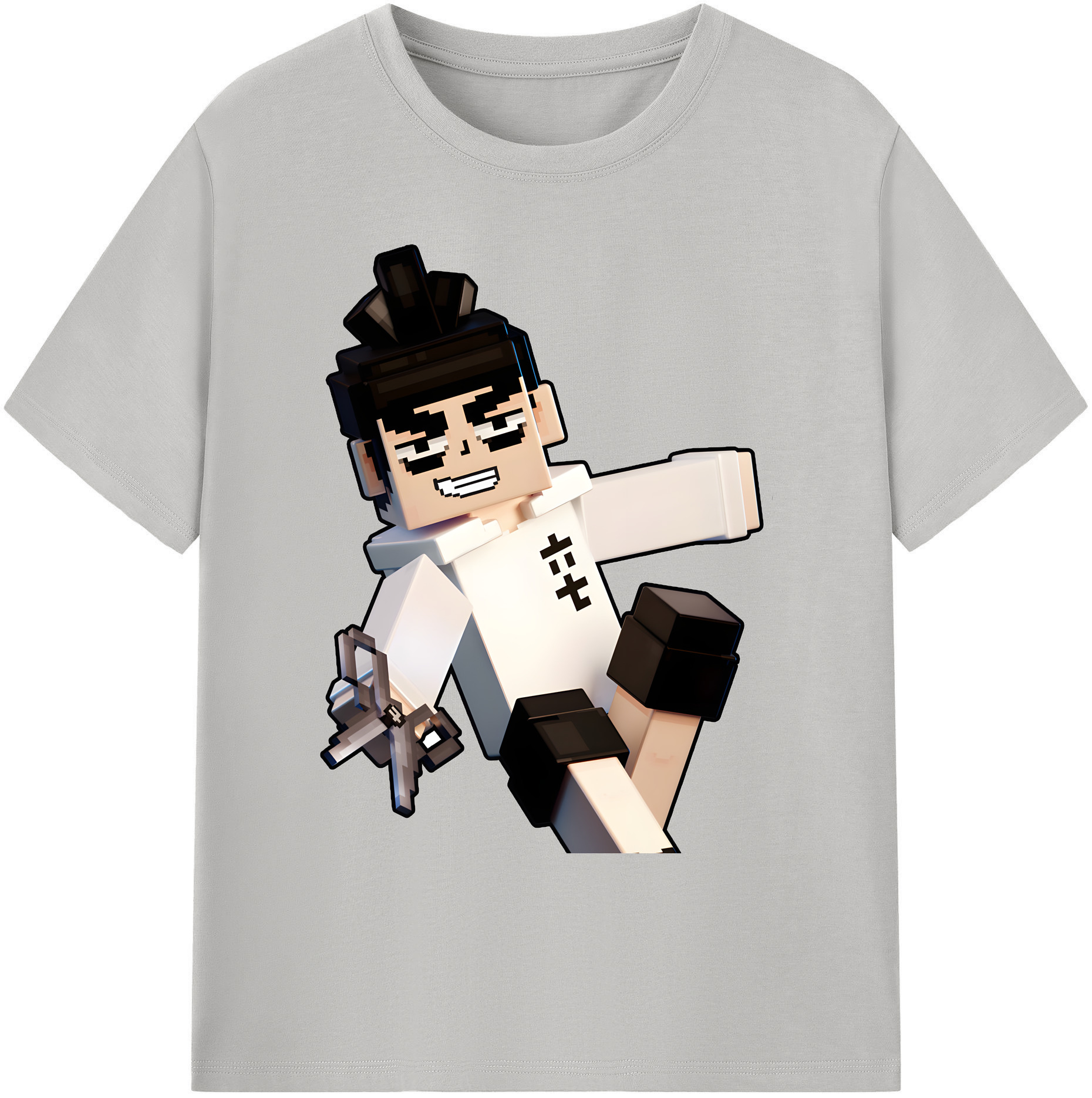 （画像用） マインクラフト ブロックの世界 Minecraft MC Block world 綿100％ メンズ半袖Tシャツ｜肌触りやわらか＆通気性