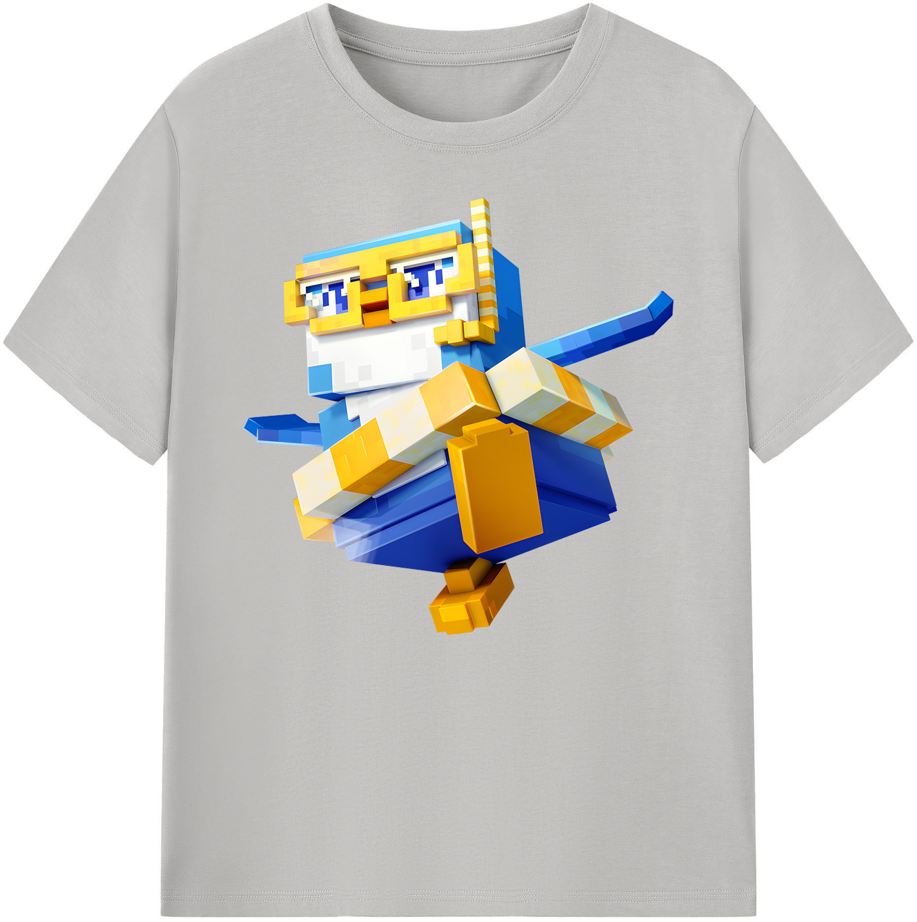 （画像用） マインクラフト ブロックの世界 Minecraft MC Block world 綿100％ メンズ半袖Tシャツ｜肌触りやわらか＆通気性