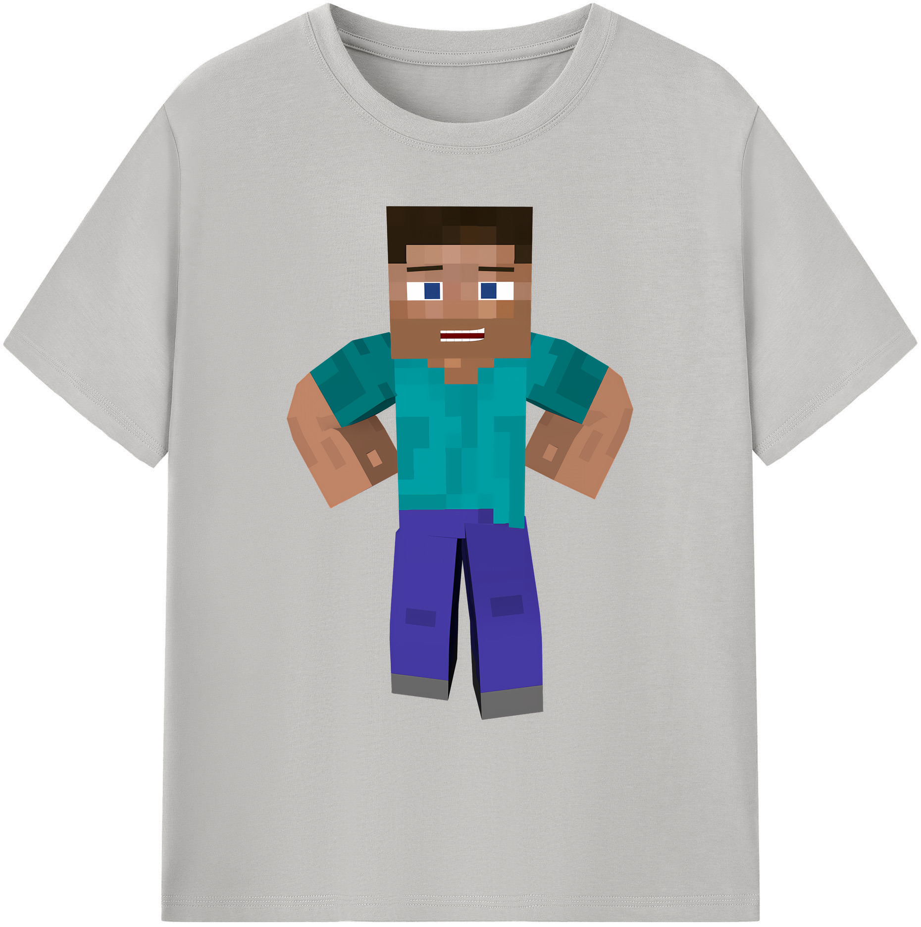 （画像用） マインクラフト ブロックの世界 Minecraft MC Block world 綿100％ メンズ半袖Tシャツ｜肌触りやわらか＆通気性