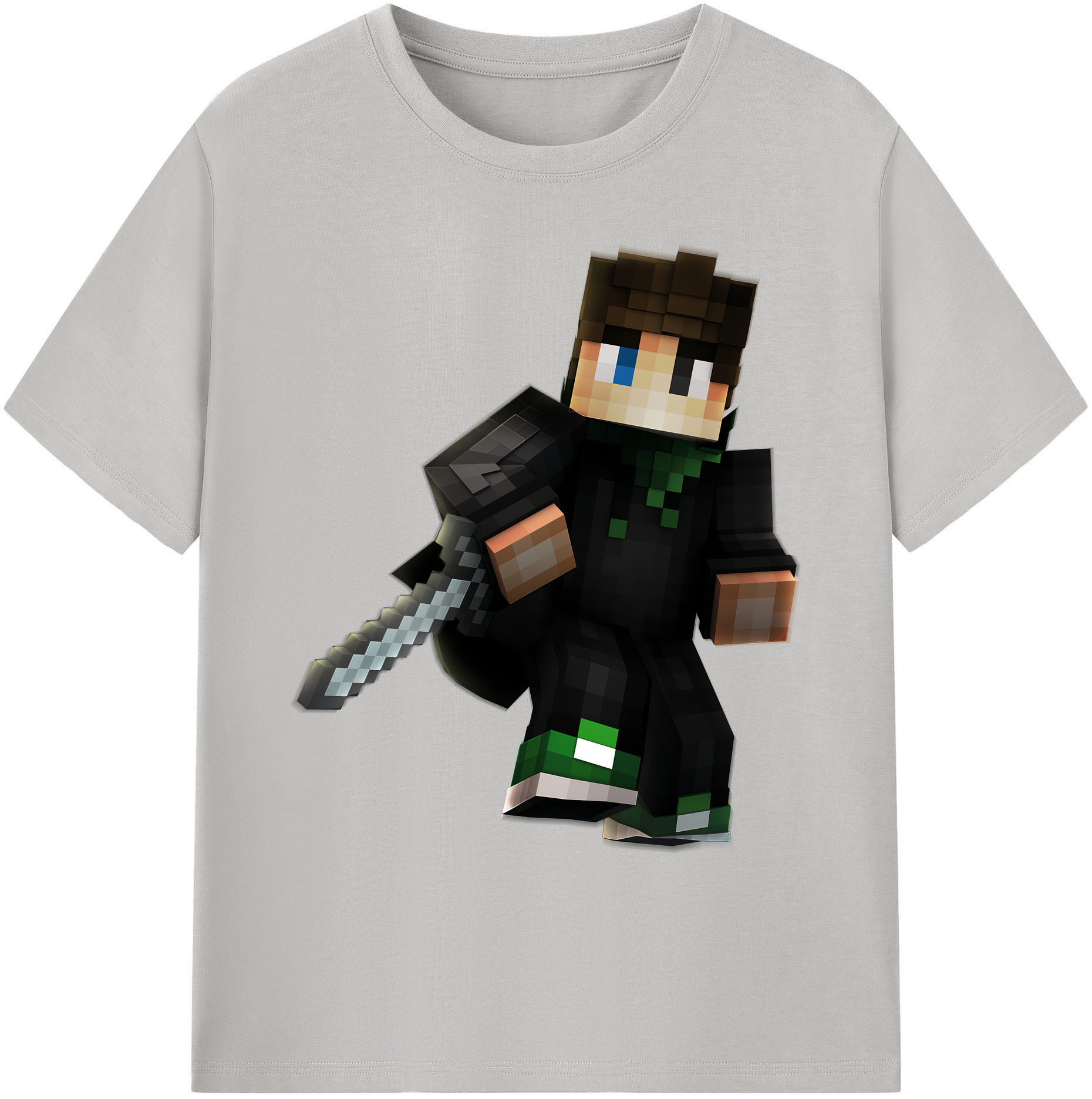 （画像用） マインクラフト ブロックの世界 Minecraft MC Block world 綿100％ メンズ半袖Tシャツ｜肌触りやわらか＆通気性