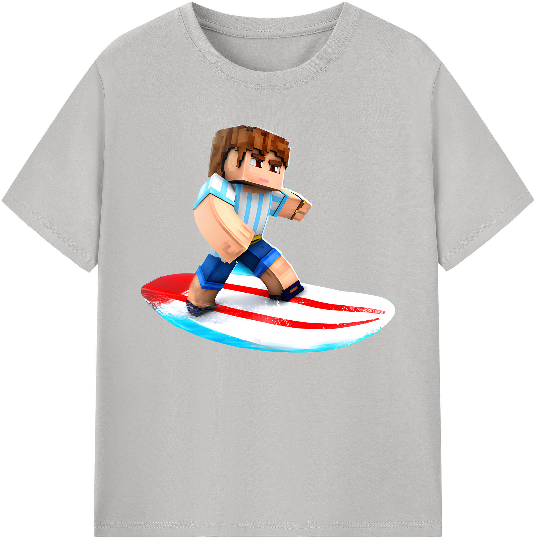 （画像用） マインクラフト ブロックの世界 Minecraft MC Block world 綿100％ メンズ半袖Tシャツ｜肌触りやわらか＆通気性