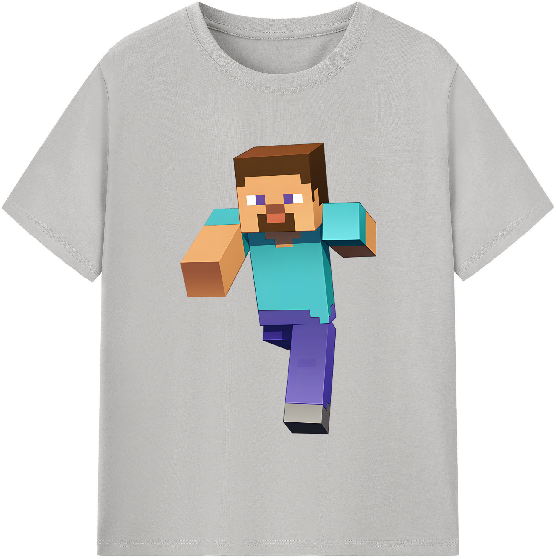 （画像用） マインクラフト ブロックの世界 Minecraft MC Block world 綿100％ メンズ半袖Tシャツ｜肌触りやわらか＆通気性
