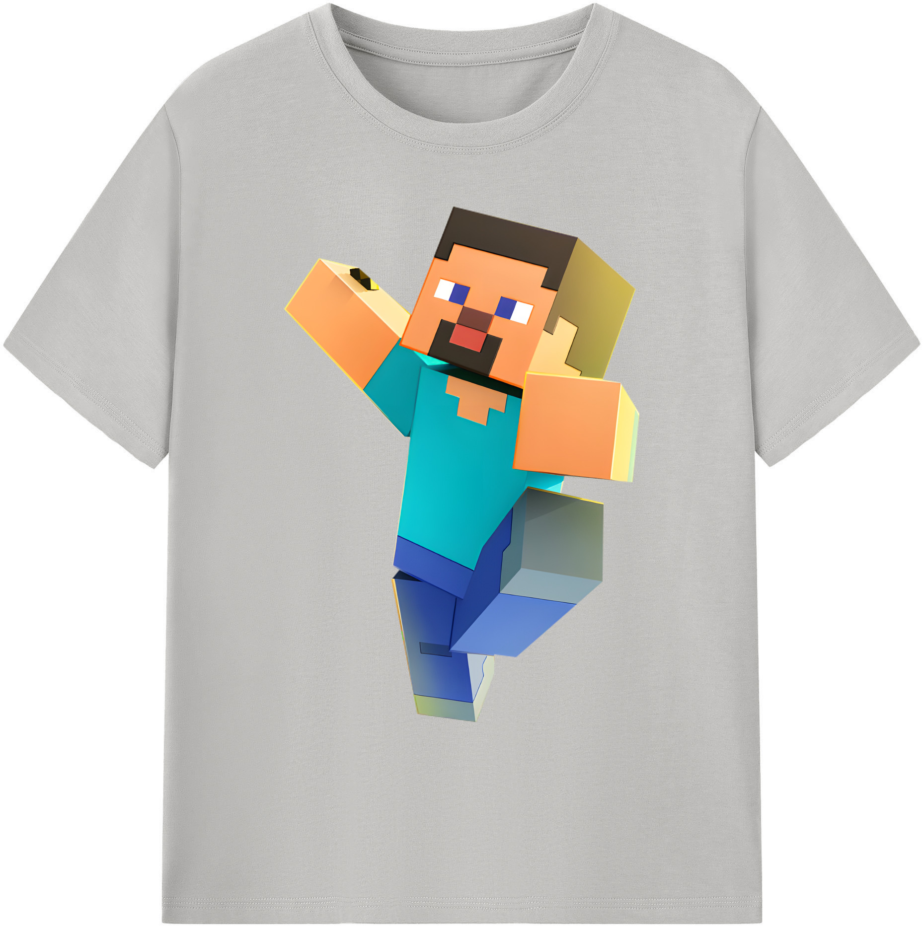 （画像用） マインクラフト ブロックの世界 Minecraft MC Block world 綿100％ メンズ半袖Tシャツ｜肌触りやわらか＆通気性