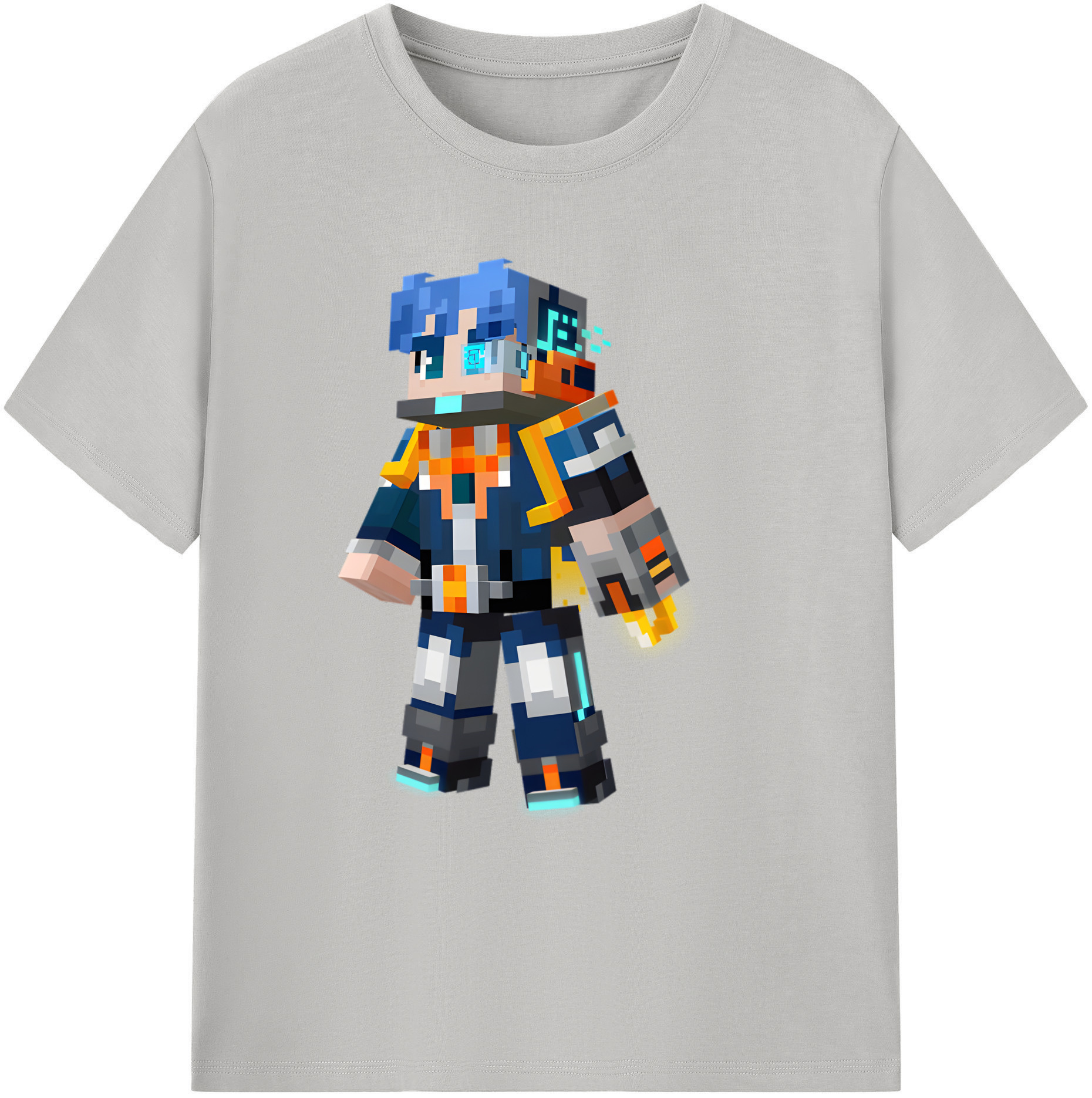 （画像用） マインクラフト ブロックの世界 Minecraft MC Block world 綿100％ メンズ半袖Tシャツ｜肌触りやわらか＆通気性