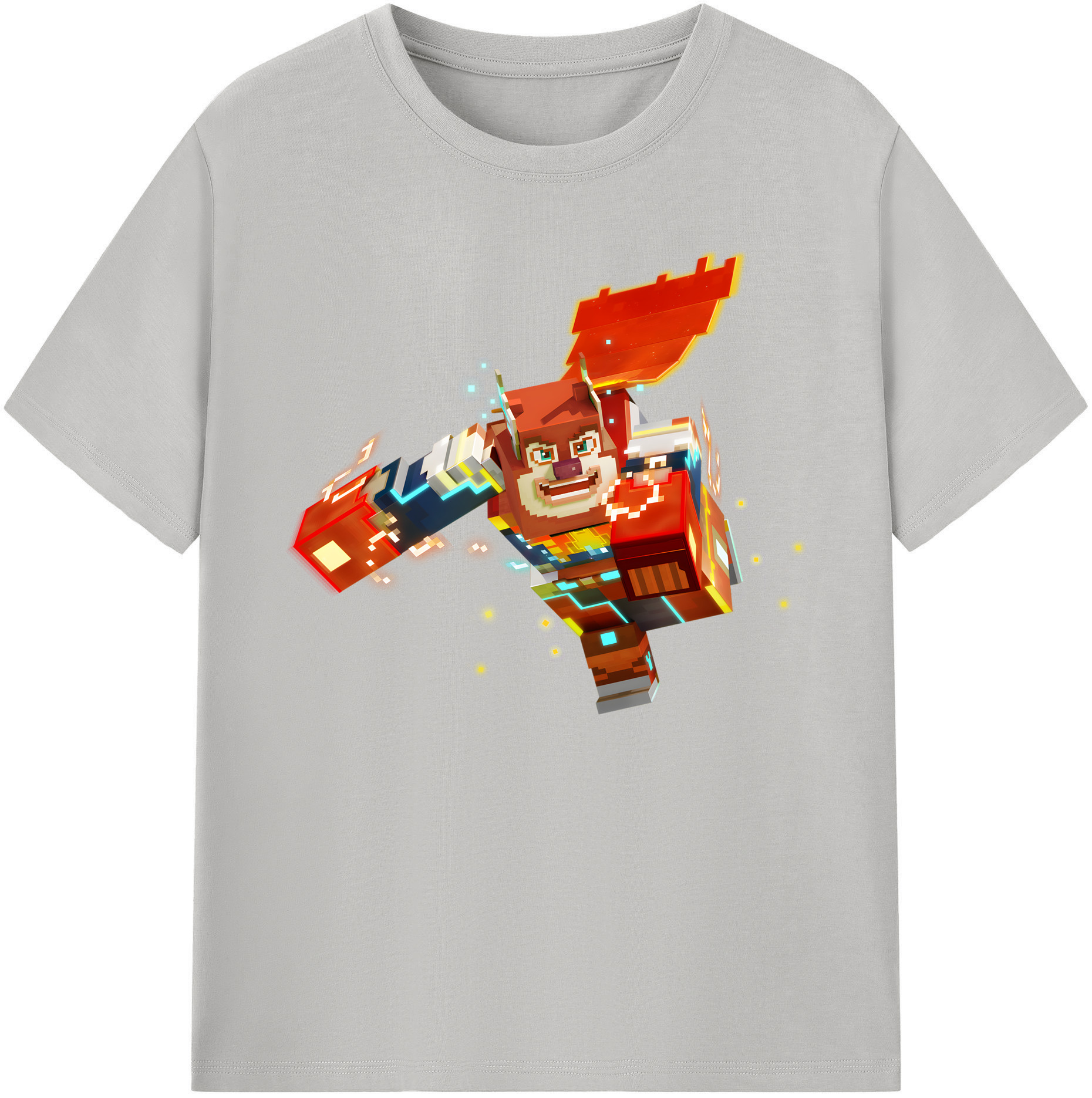 （画像用） マインクラフト ブロックの世界 Minecraft MC Block world 綿100％ メンズ半袖Tシャツ｜肌触りやわらか＆通気性
