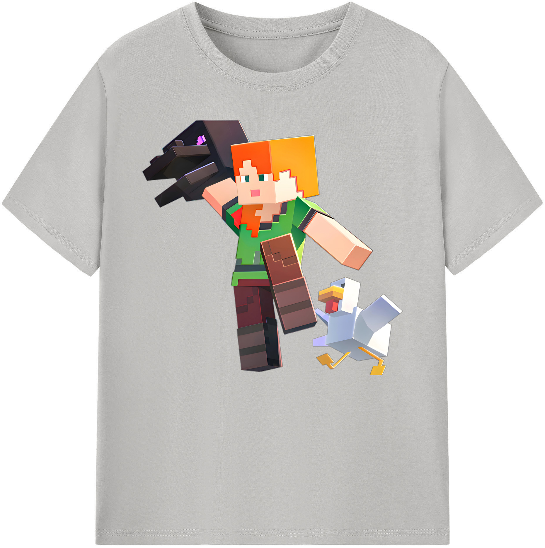 （画像用） マインクラフト ブロックの世界 Minecraft MC Block world 綿100％ メンズ半袖Tシャツ｜肌触りやわらか＆通気性
