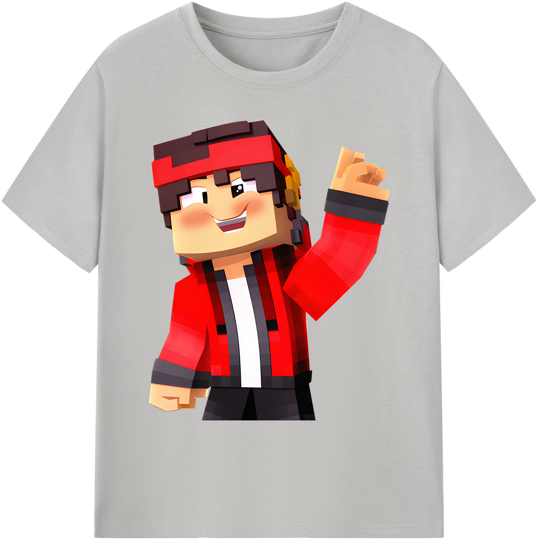 （画像用） マインクラフト ブロックの世界 Minecraft MC Block world 綿100％ メンズ半袖Tシャツ｜肌触りやわらか＆通気性