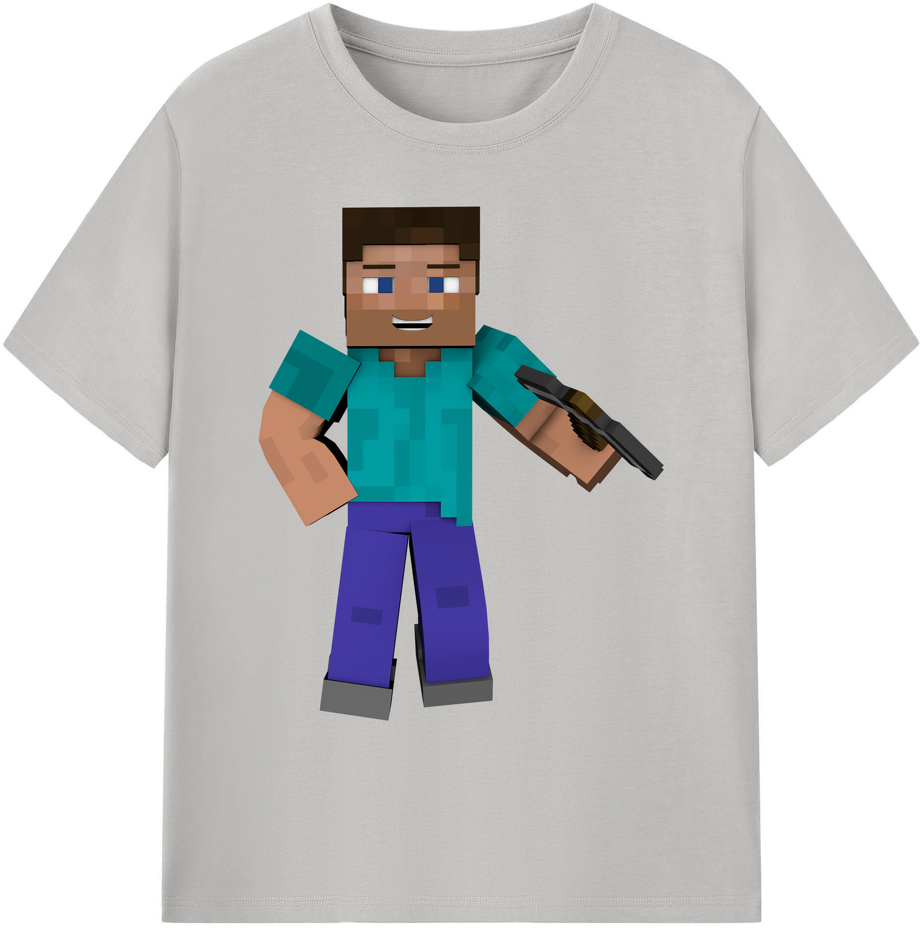 （画像用） マインクラフト ブロックの世界 Minecraft MC Block world 綿100％ メンズ半袖Tシャツ｜肌触りやわらか＆通気性