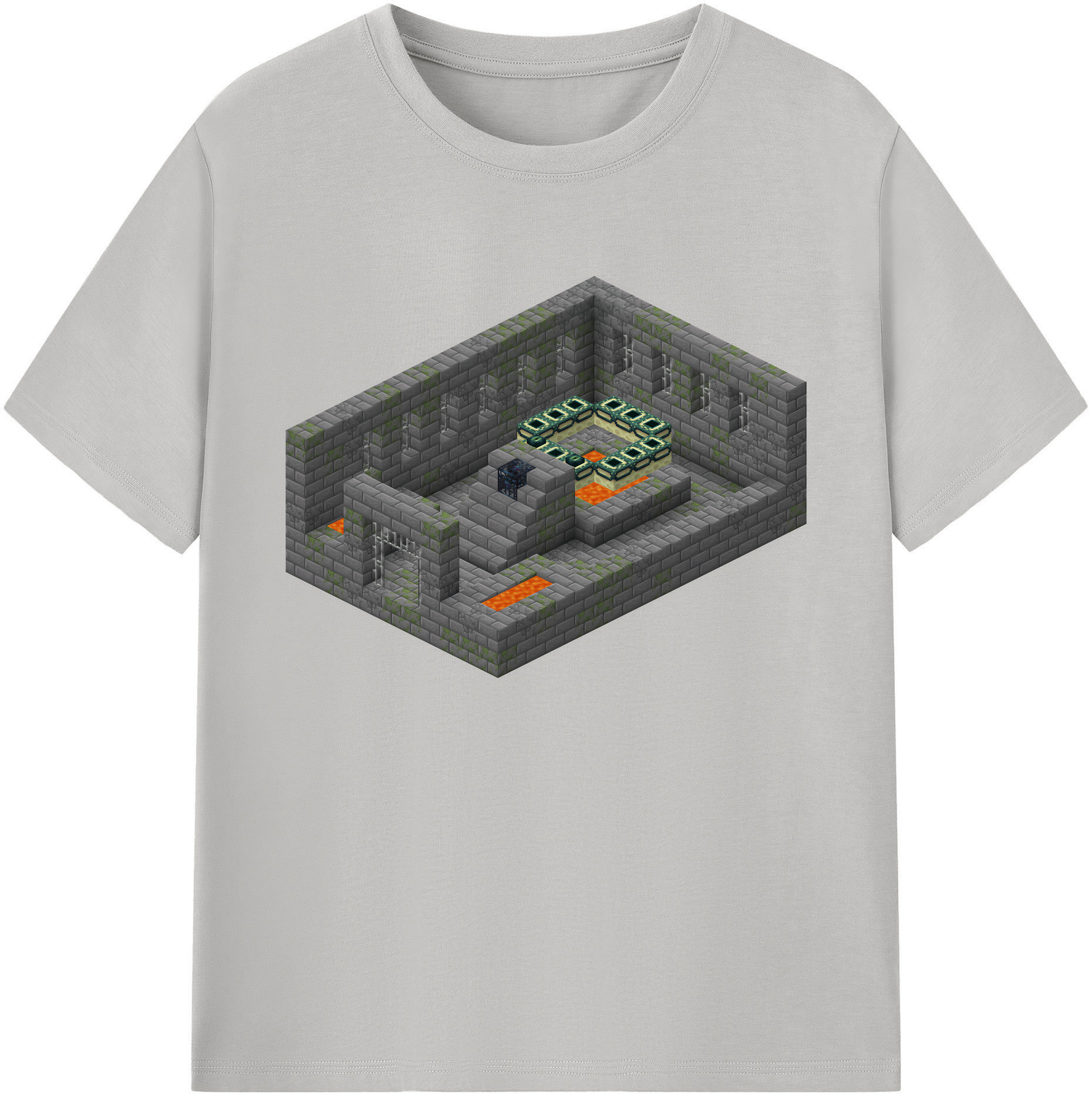 （画像用） マインクラフト ブロックの世界 Minecraft MC Block world 綿100％ メンズ半袖Tシャツ｜肌触りやわらか＆通気性