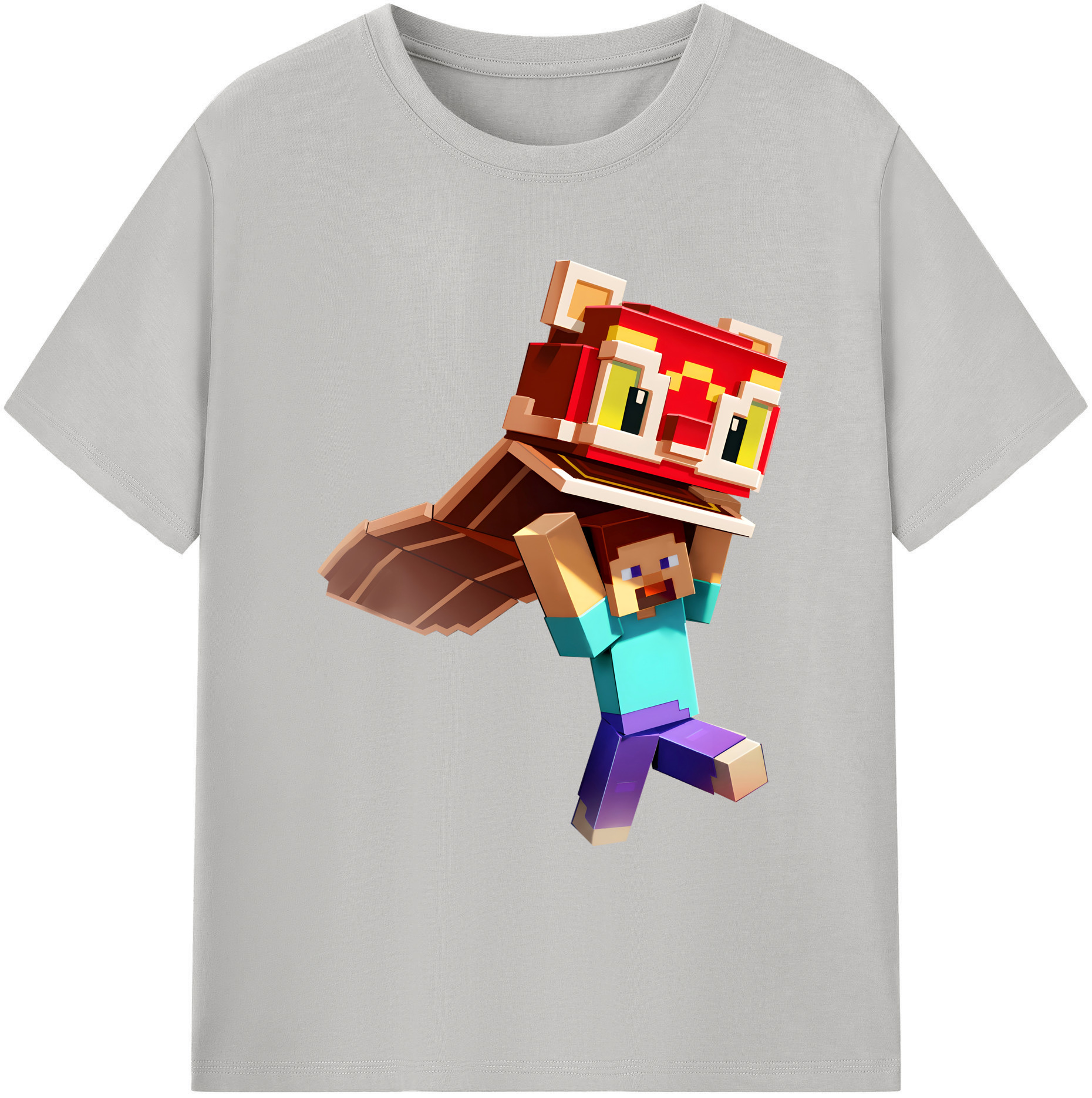 （画像用） マインクラフト ブロックの世界 Minecraft MC Block world 綿100％ メンズ半袖Tシャツ｜肌触りやわらか＆通気性
