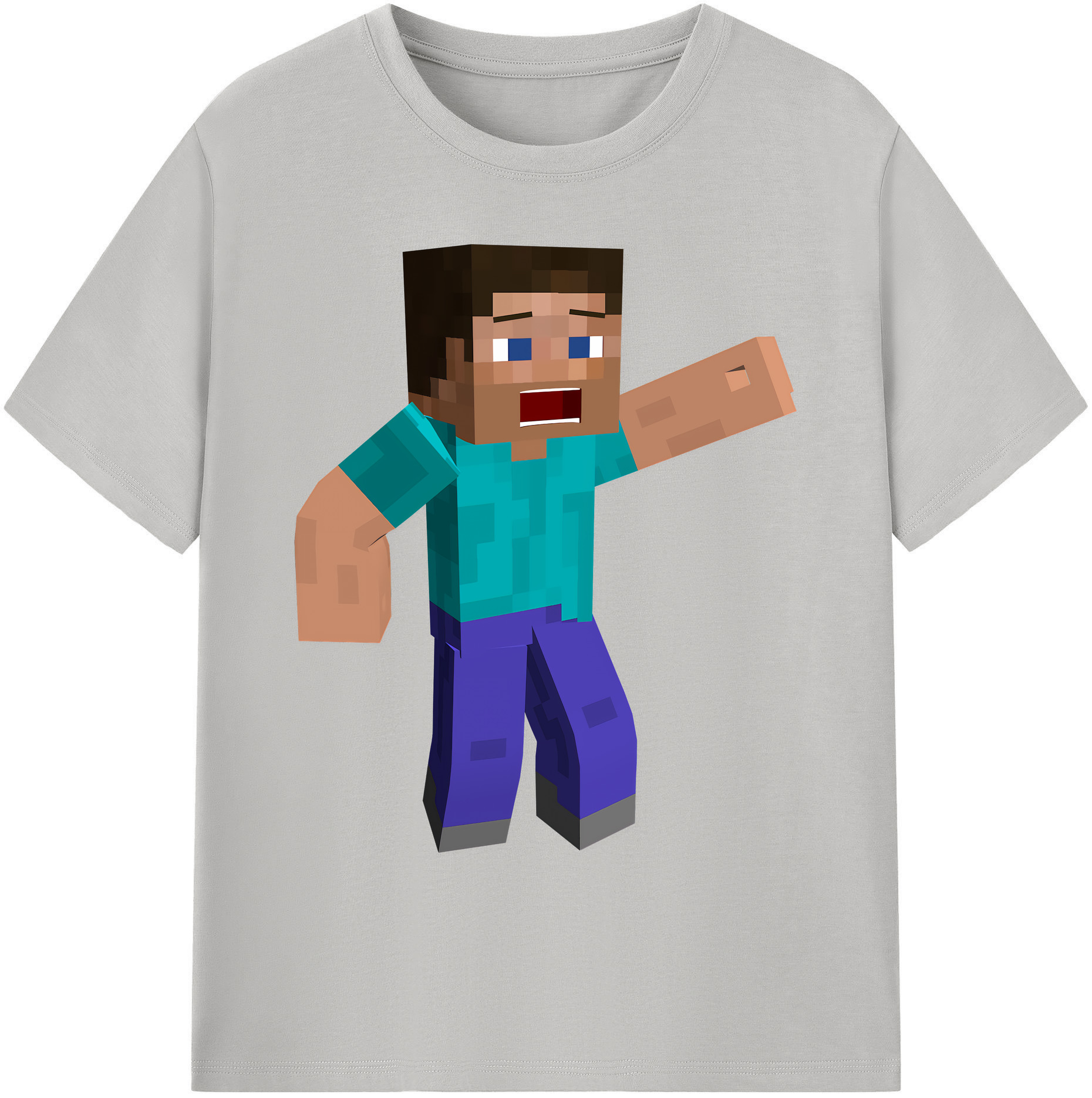 （画像用） マインクラフト ブロックの世界 Minecraft MC Block world 綿100％ メンズ半袖Tシャツ｜肌触りやわらか＆通気性