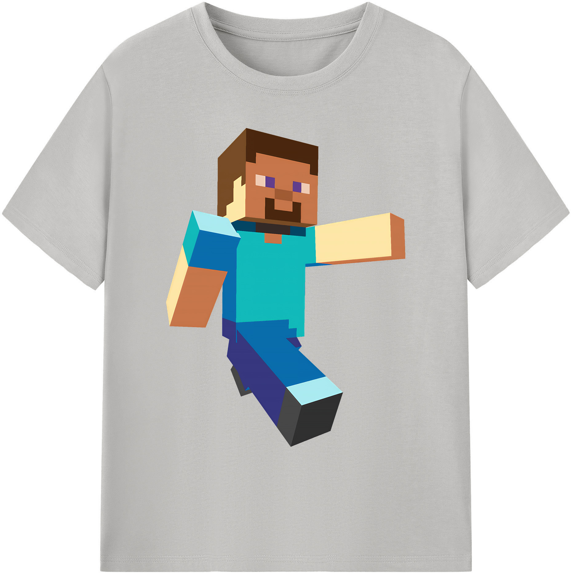 （画像用） マインクラフト ブロックの世界 Minecraft MC Block world 綿100％ メンズ半袖Tシャツ｜肌触りやわらか＆通気性