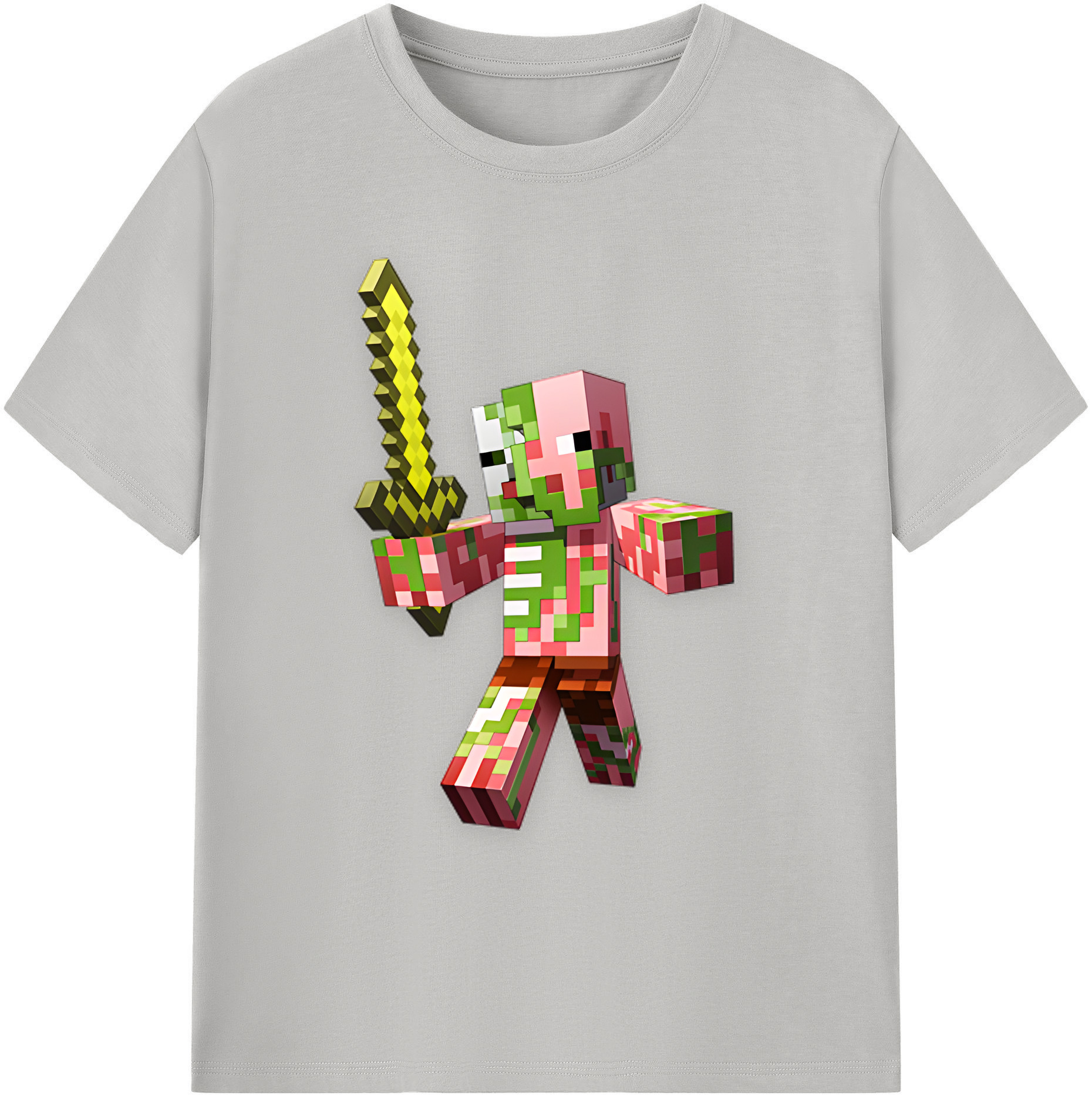（画像用） マインクラフト ブロックの世界 Minecraft MC Block world 綿100％ メンズ半袖Tシャツ｜肌触りやわらか＆通気性