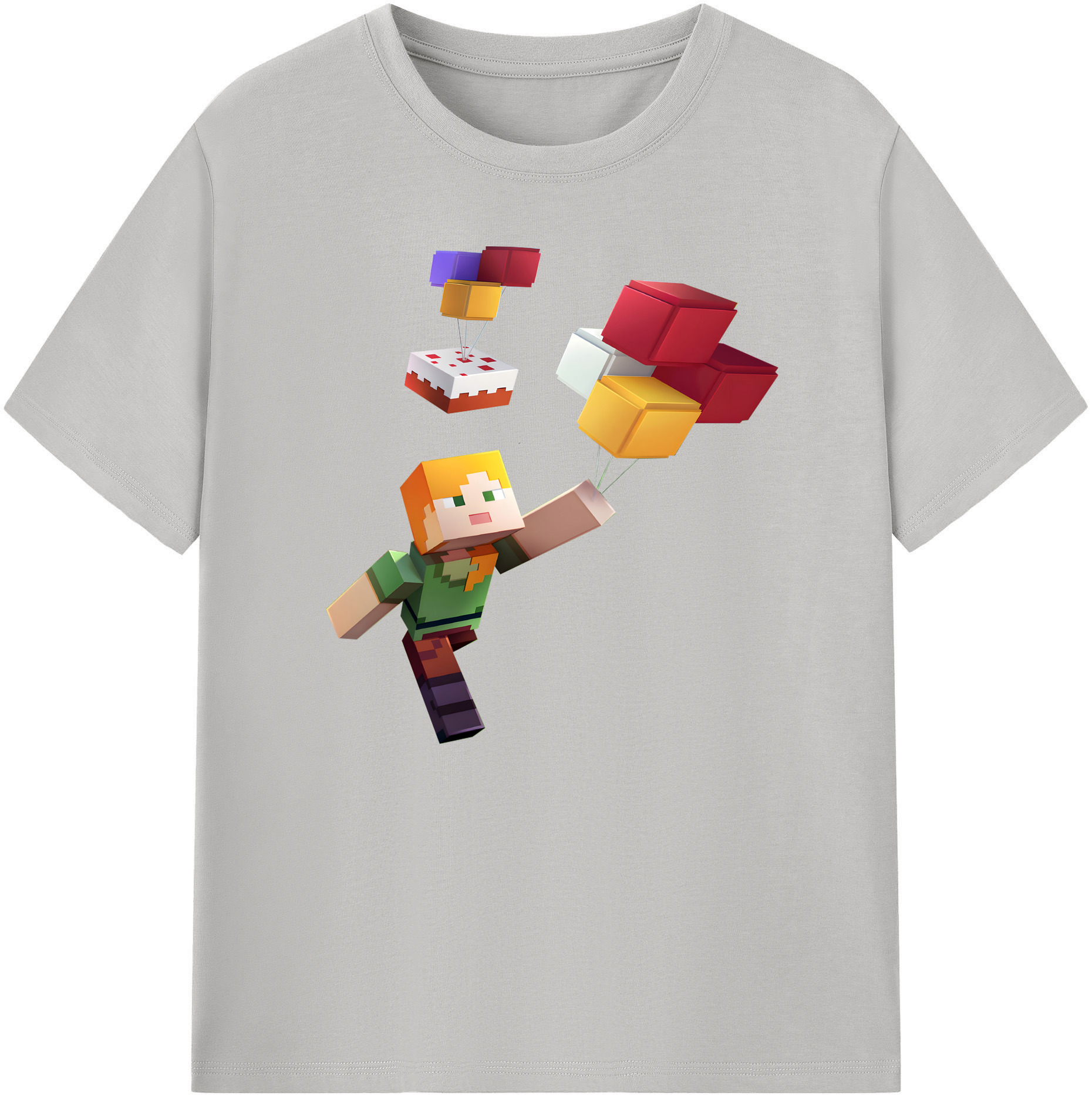 （画像用） マインクラフト ブロックの世界 Minecraft MC Block world 綿100％ メンズ半袖Tシャツ｜肌触りやわらか＆通気性