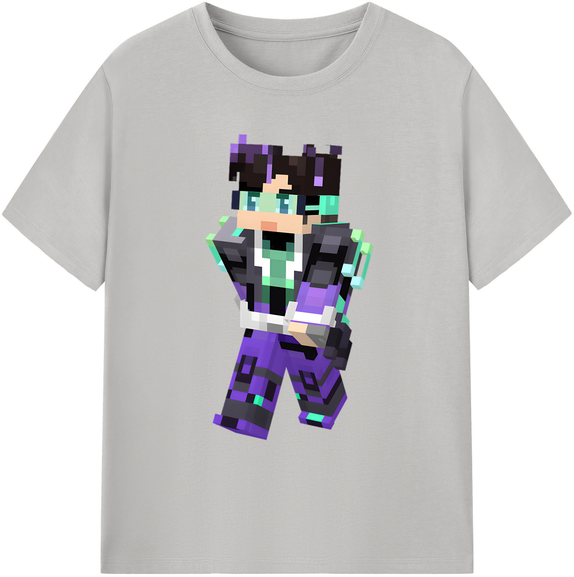 （画像用） マインクラフト ブロックの世界 Minecraft MC Block world 綿100％ メンズ半袖Tシャツ｜肌触りやわらか＆通気性